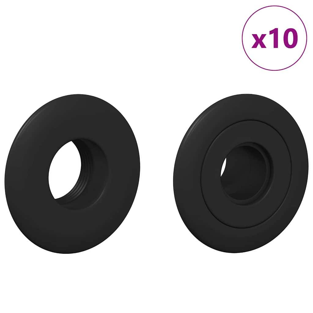 Zwei schwarze Gummidurchführungen sind abgebildet, wobei 'x10' eine Packung mit zehn Stück kennzeichnet.
