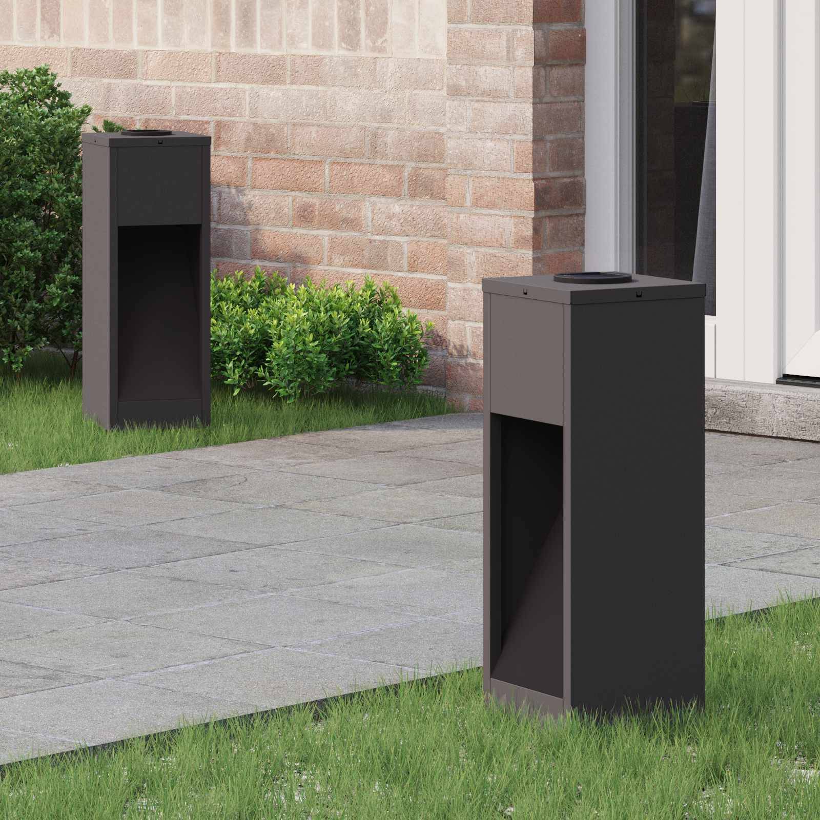 vidaXL Solar LED Wegeleuchte 2 pcs Schwarz Kalt gewalzter Stahl