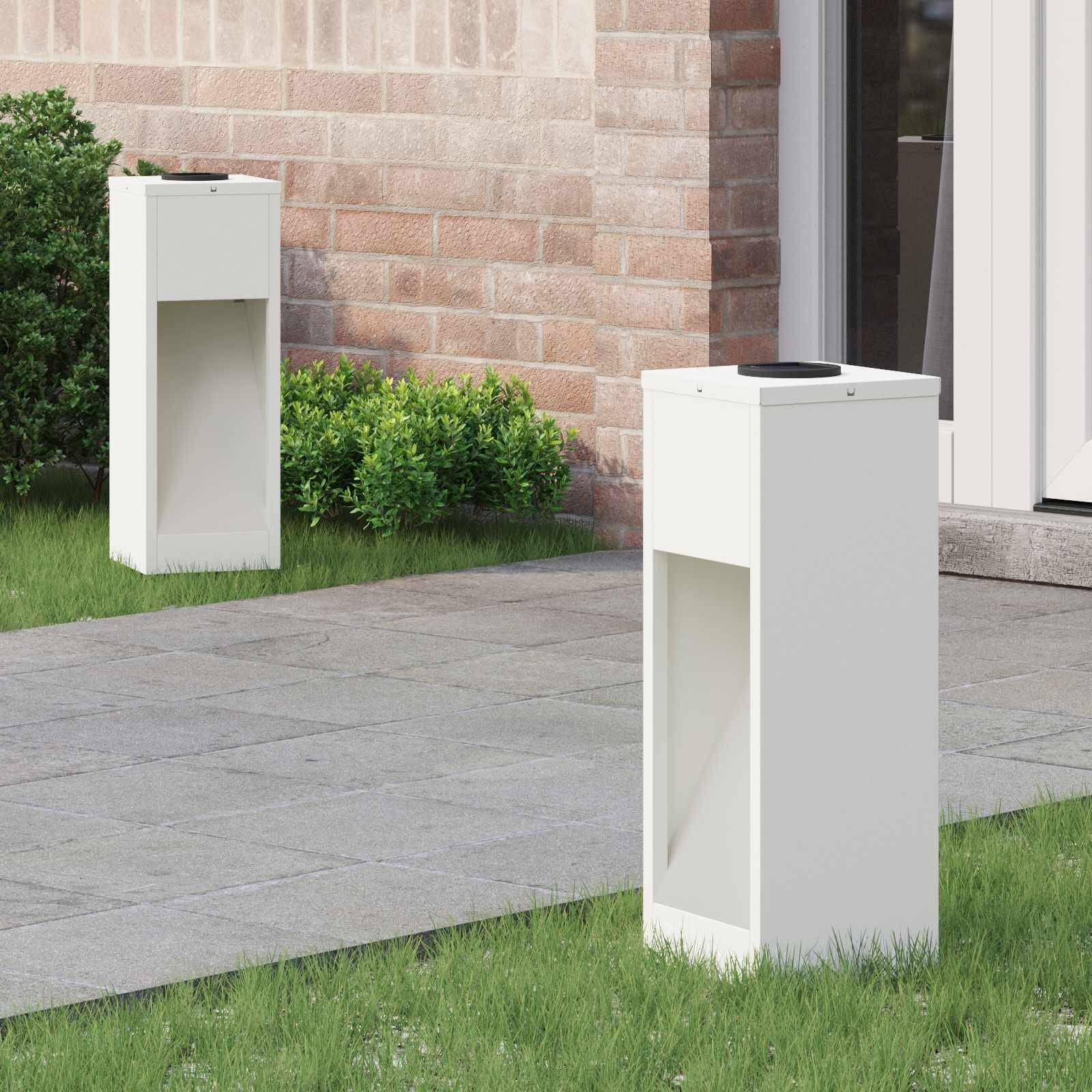 vidaXL Solar LED Wegeleuchte 2 pcs Weiß Kalt gewalzter Stahl