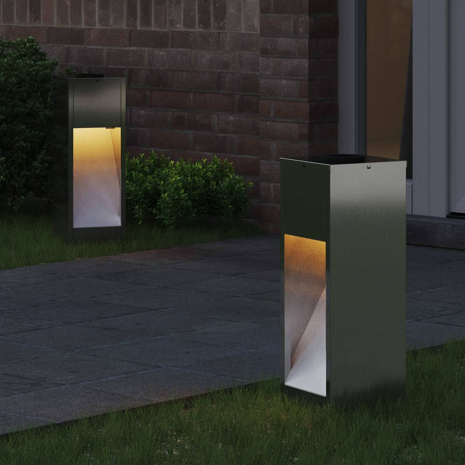 vidaXL Solar LED Wegeleuchte 2 pcs Silber Galvanisiert