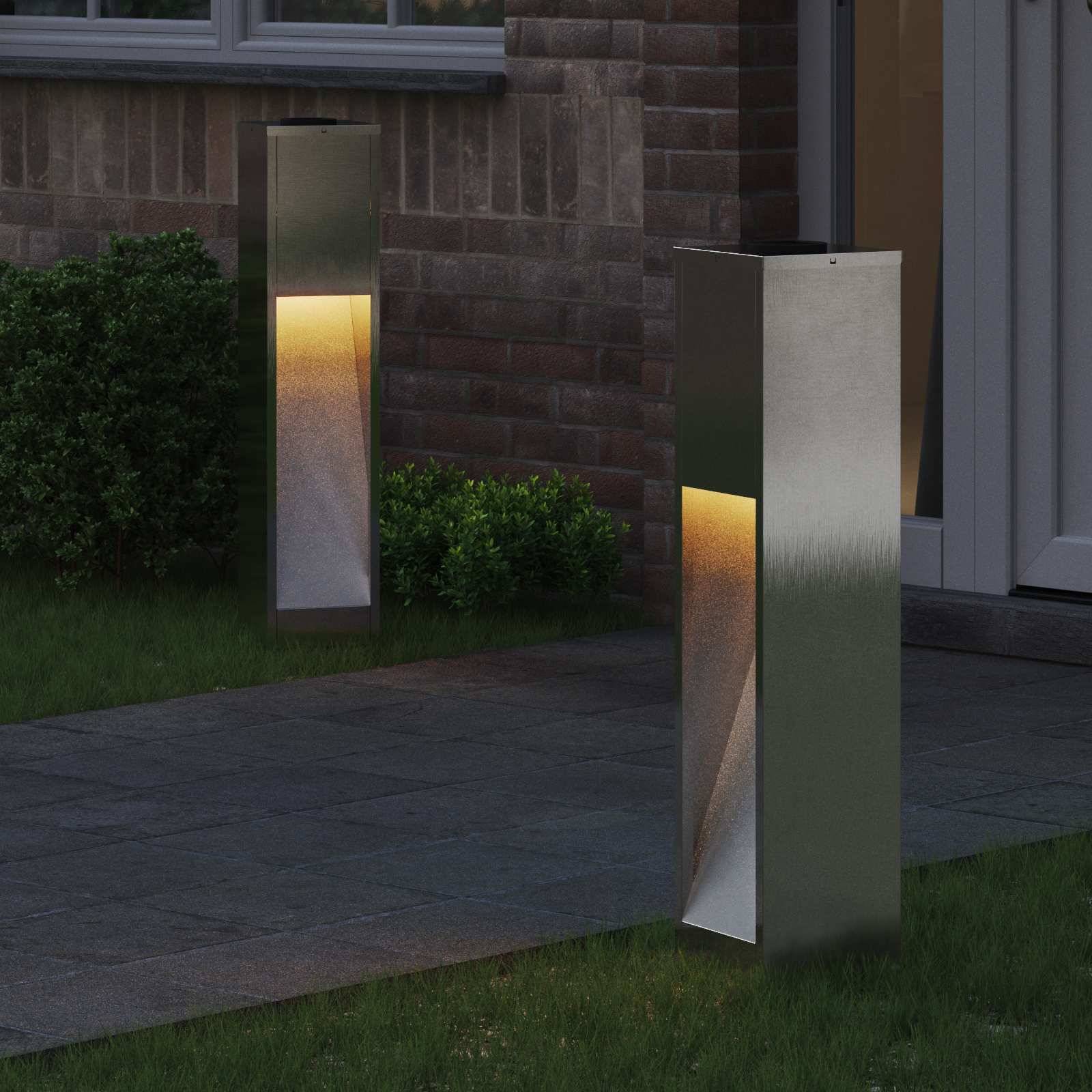vidaXL Solar LED Wegeleuchte 2 pcs Silber Edelstahl