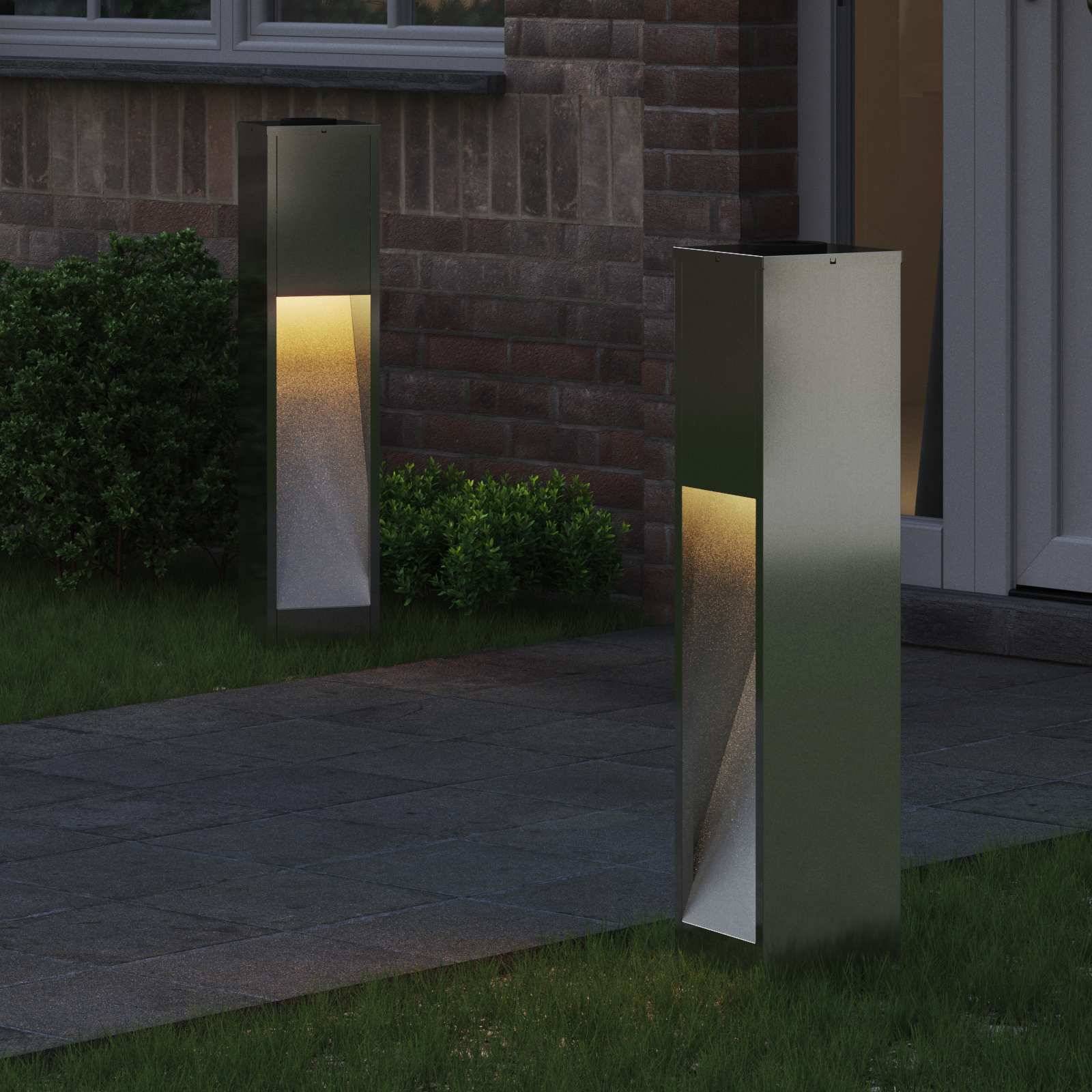 vidaXL Solar LED Wegeleuchte 2 pcs Silber Galvanisiert