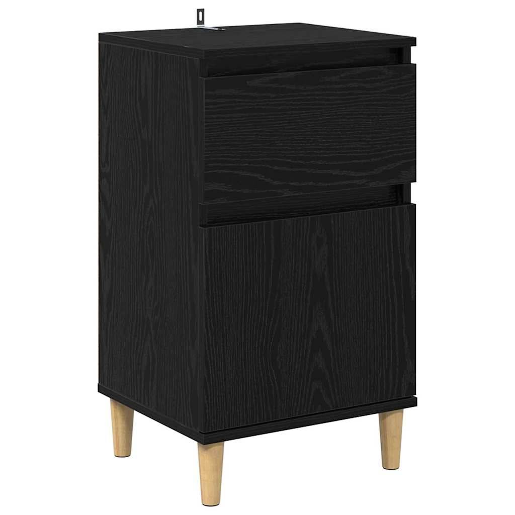 vidaXL Nachttisch Schwarz Eichen-Optik 40 x 35 x 70 cm Holzwerkstoff