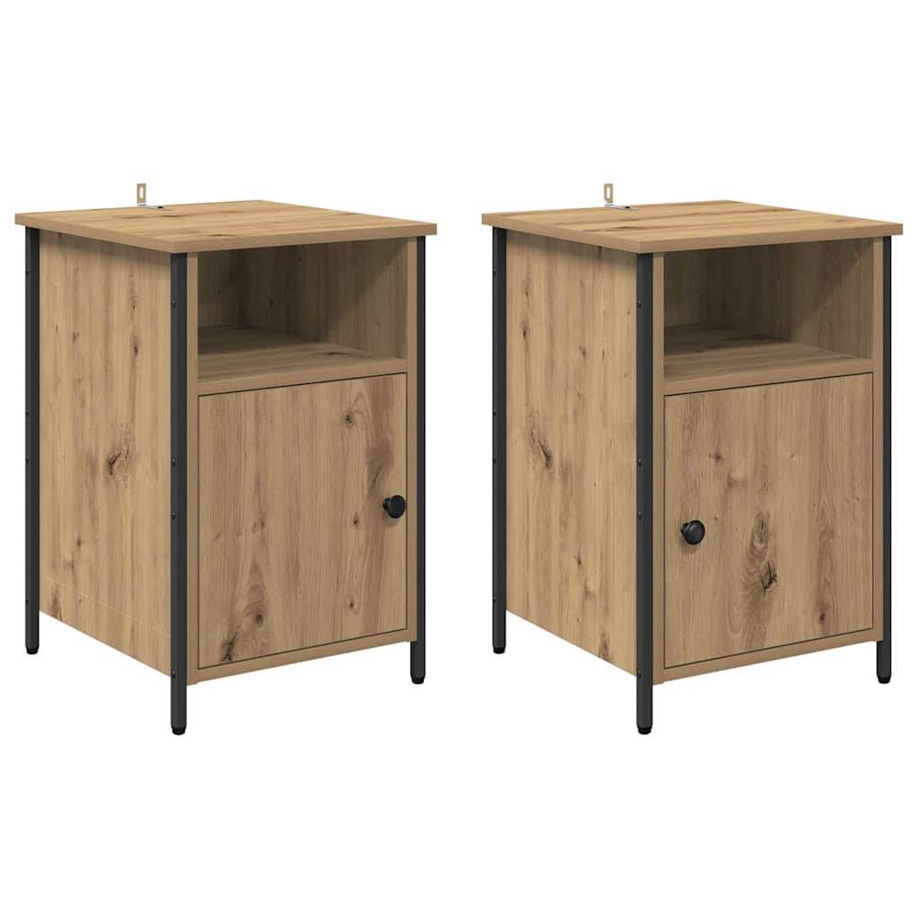 vidaXL Nachttisch 2 pcs Artisan-Eiche 40 x 42 x 60 cm Holzwerkstoff