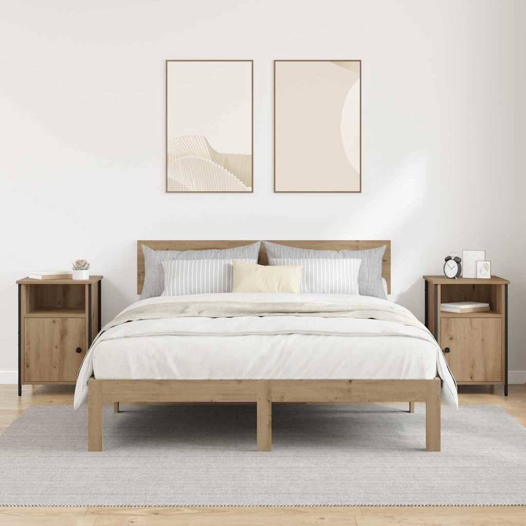 vidaXL Nachttisch 2 pcs Artisan-Eiche 40 x 42 x 60 cm Holzwerkstoff