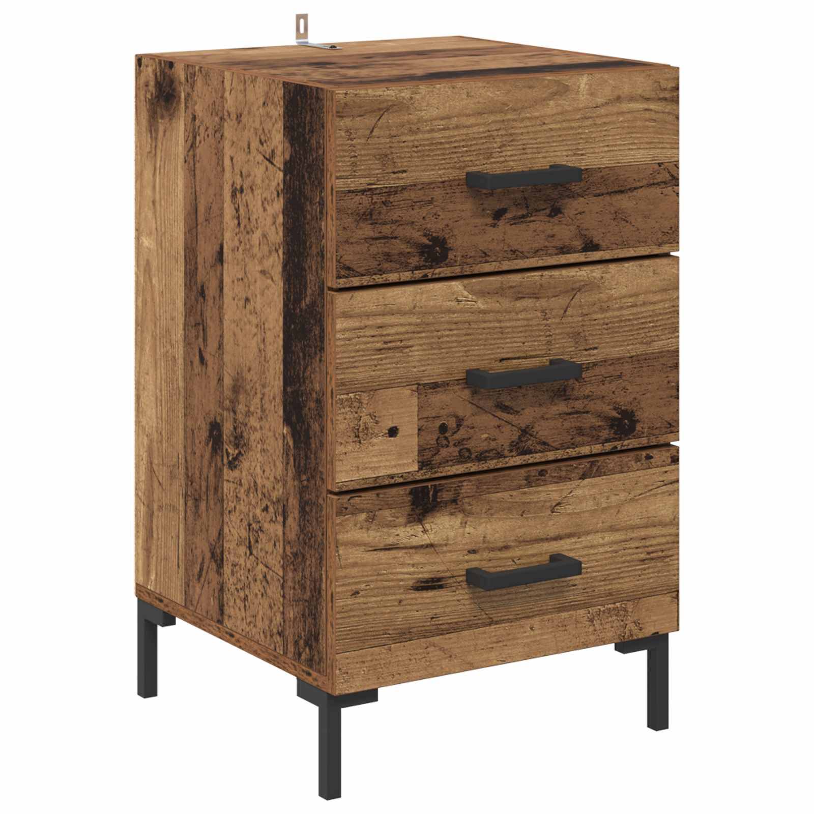 vidaXL Nachttisch mit Schubladen Altholz 40 x 40 x 66 cm Holzwerkstoff