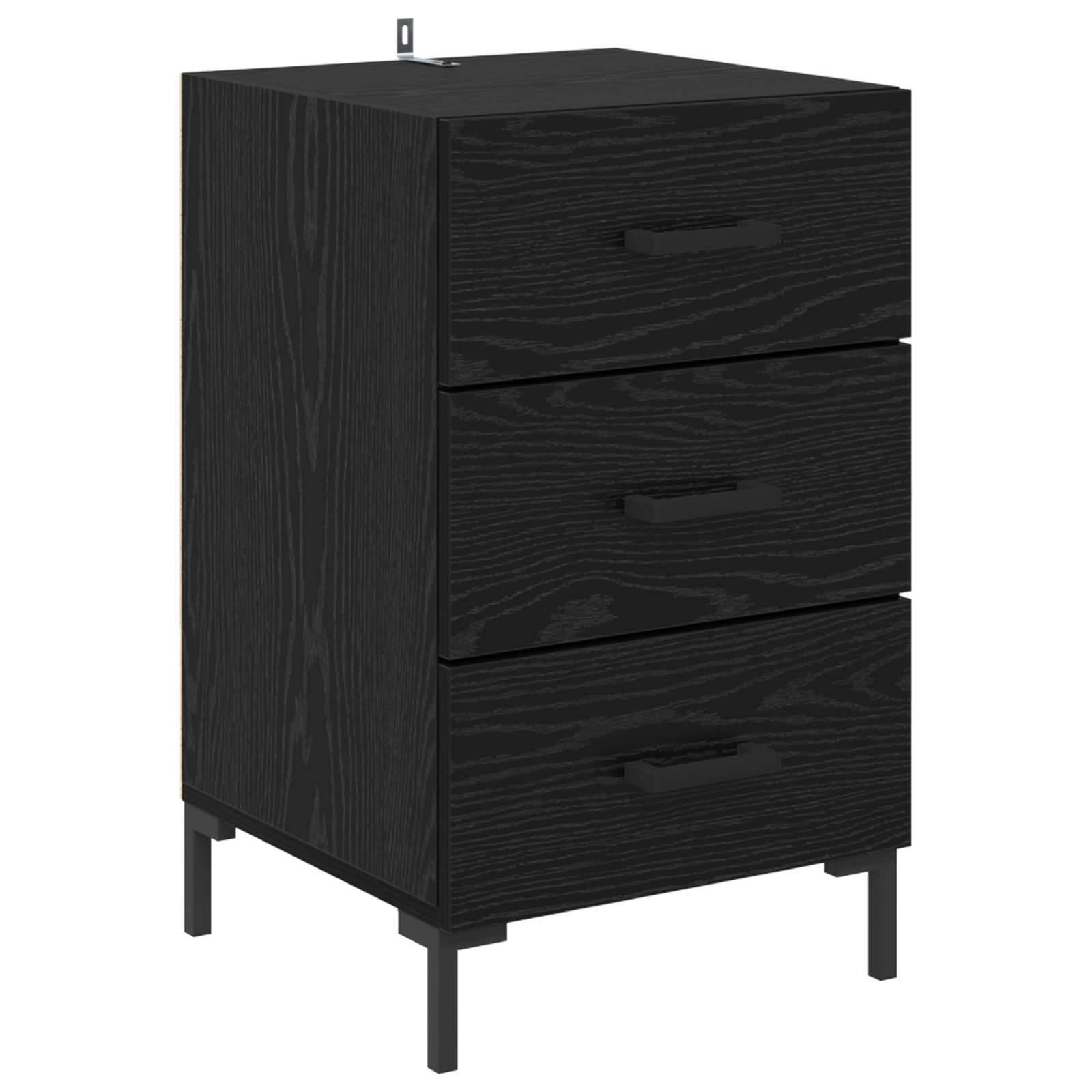 vidaXL Nachttisch Schwarz Eichen-Optik 40 x 40 x 66 cm Holzwerkstoff