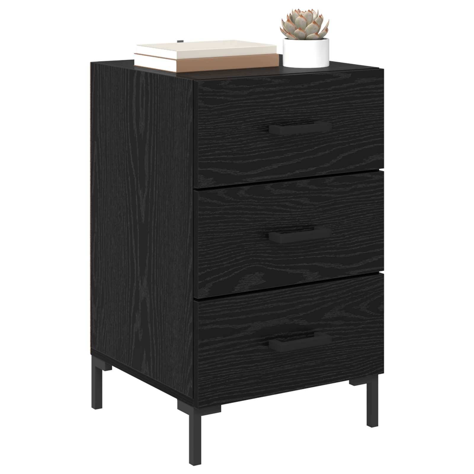 vidaXL Nachttisch Schwarz Eichen-Optik 40 x 40 x 66 cm Holzwerkstoff
