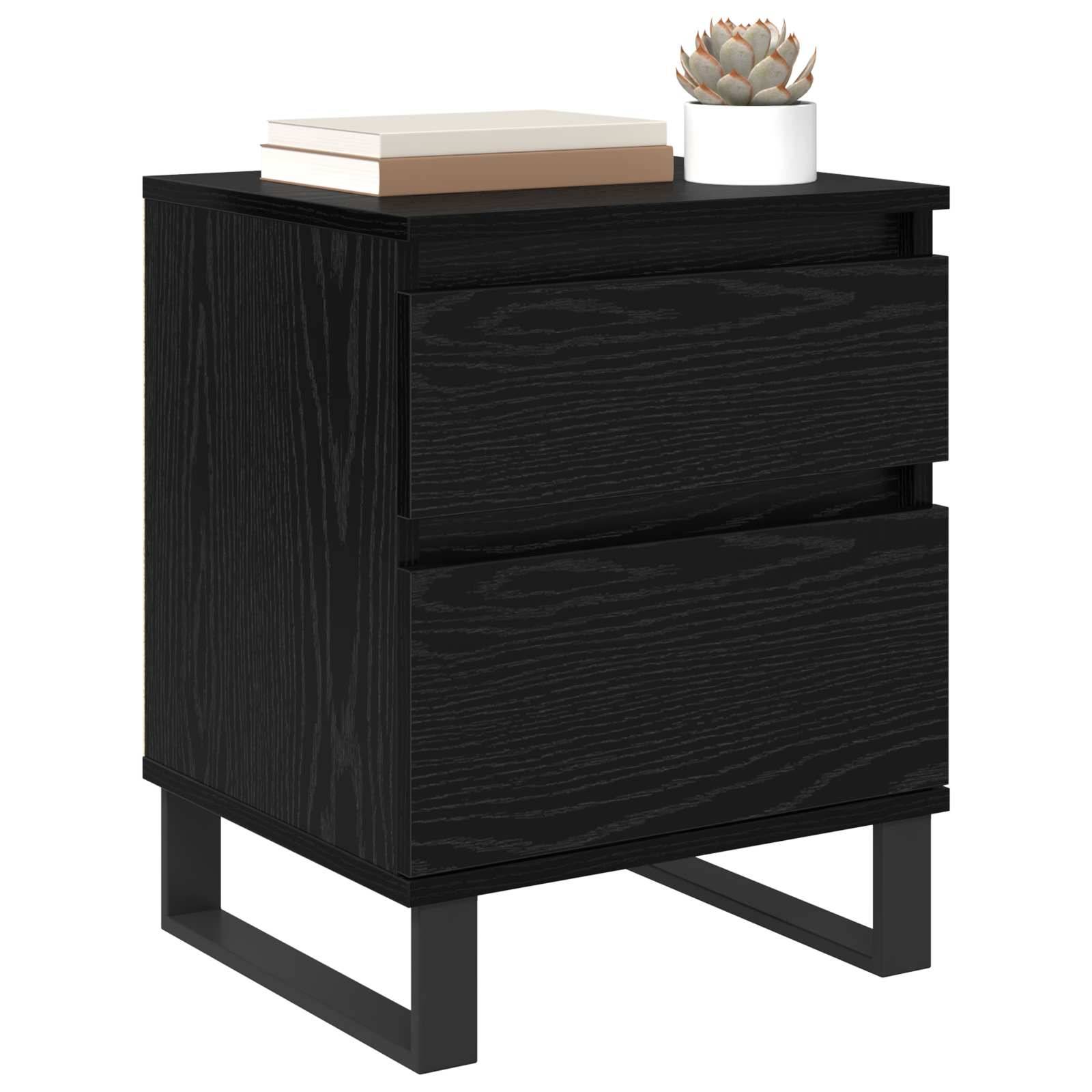vidaXL Nachttisch Schwarz Eichen-Optik 40 x 35 x 50 cm Holzwerkstoff