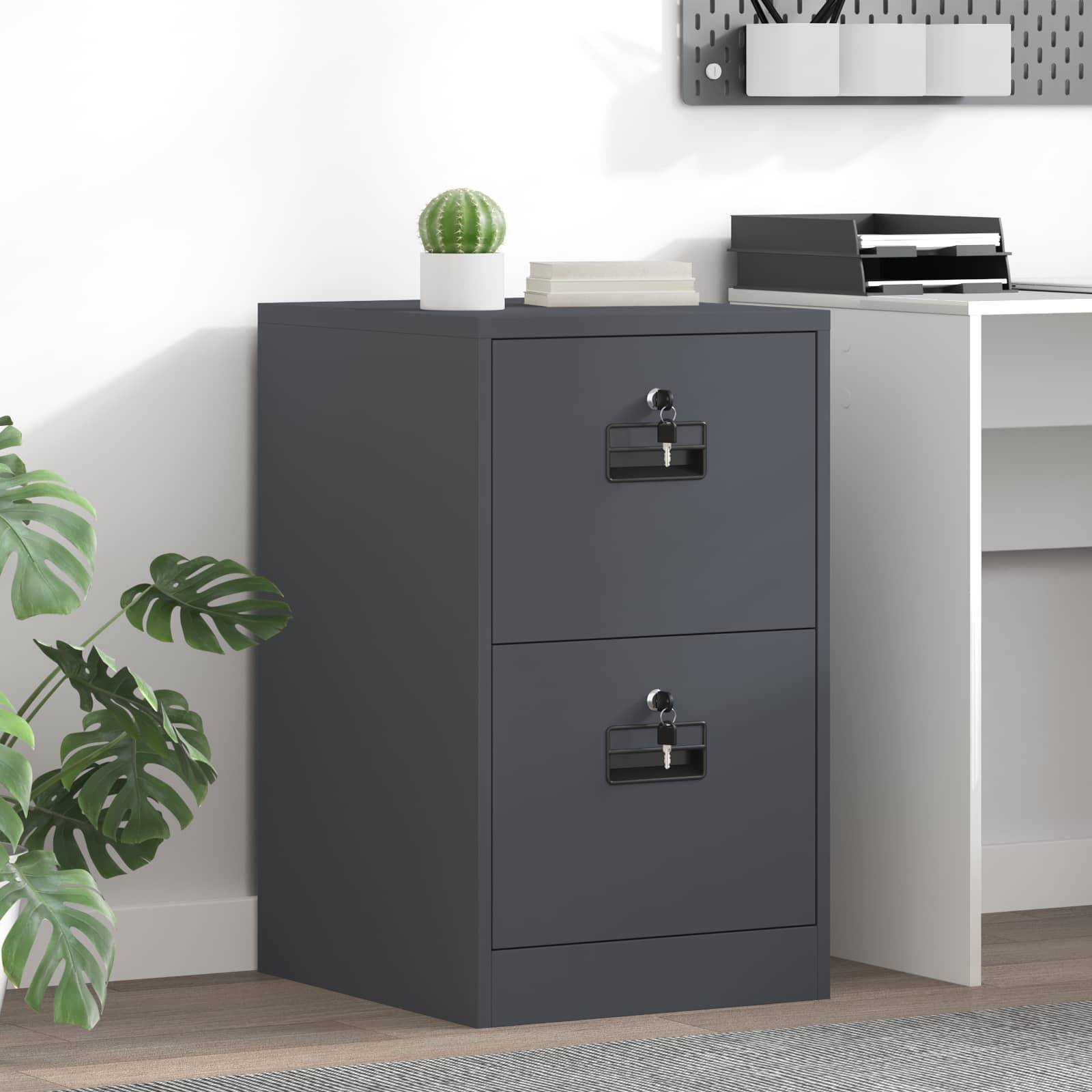 vidaXL Aktenschrank Anthrazit 44 x 50 x 74,5 cm Kaltgewalzter Stahl