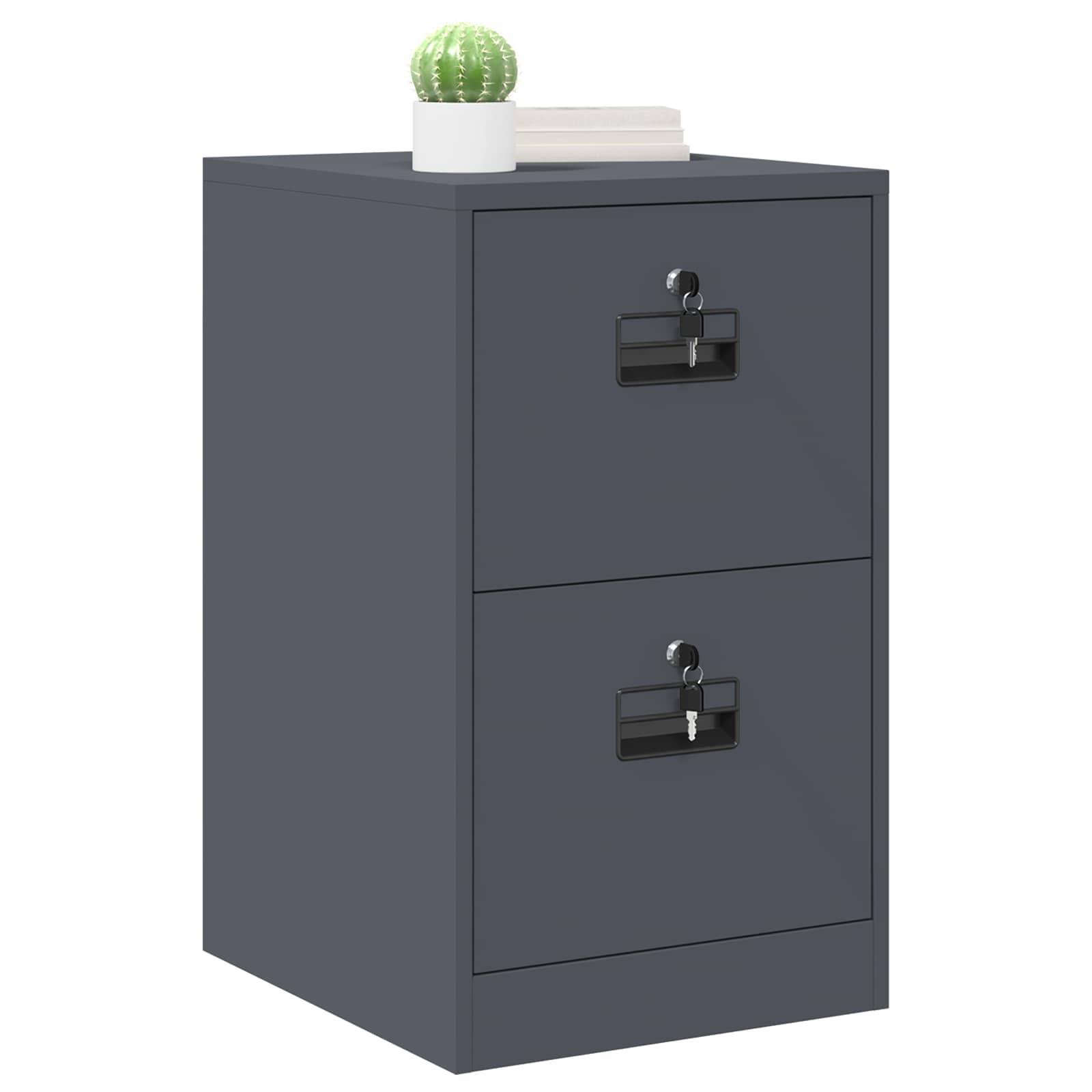 vidaXL Aktenschrank Anthrazit 44 x 50 x 74,5 cm Kaltgewalzter Stahl