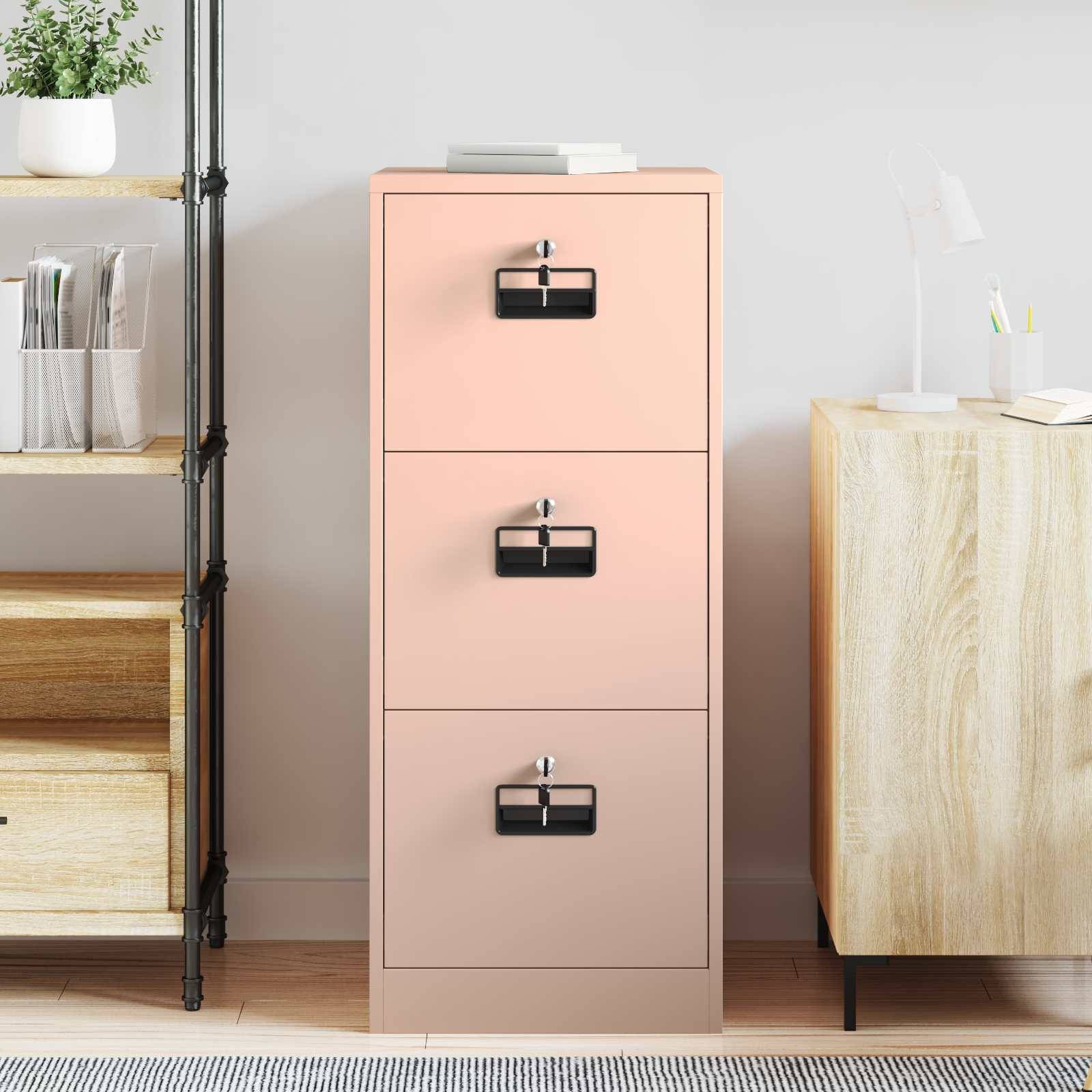vidaXL Aktenschrank Rosa 44 x 50 x 106,5 cm Kaltgewalzter Stahl