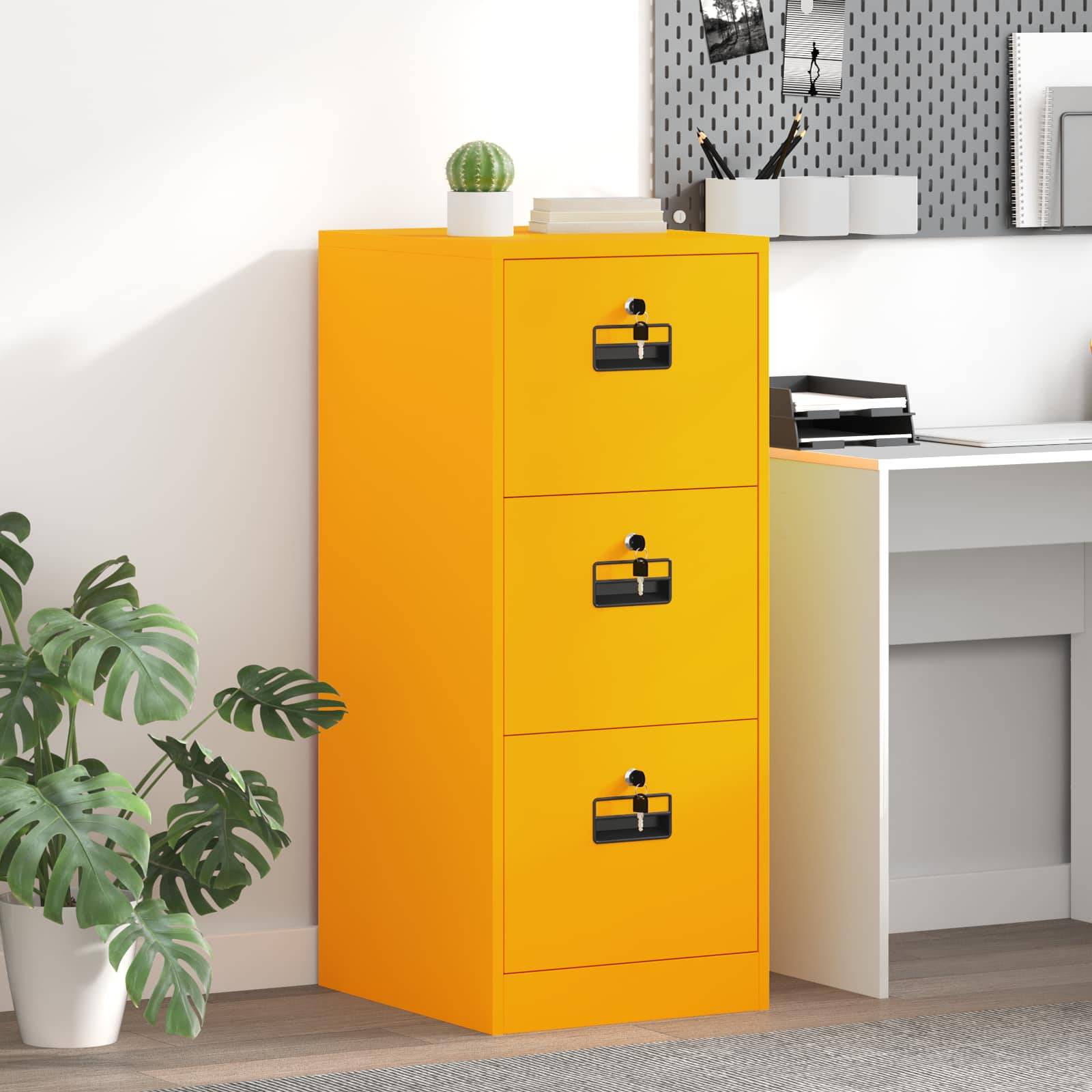 vidaXL Aktenschrank Senfgelb 44 x 50 x 106,5 cm Kaltgewalzter Stahl