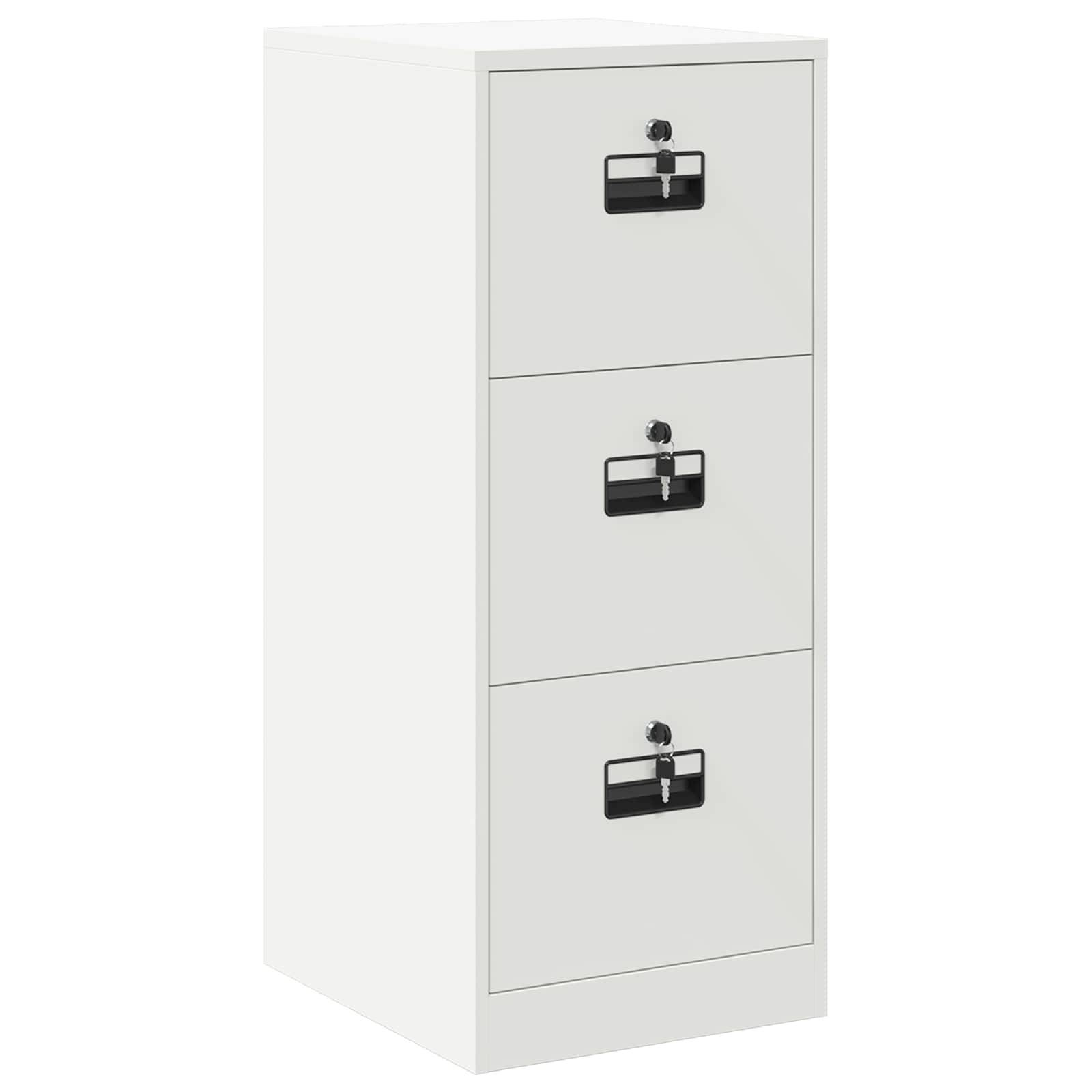 vidaXL Aktenschrank Weiß 44 x 50 x 106,5 cm Kaltgewalzter Stahl