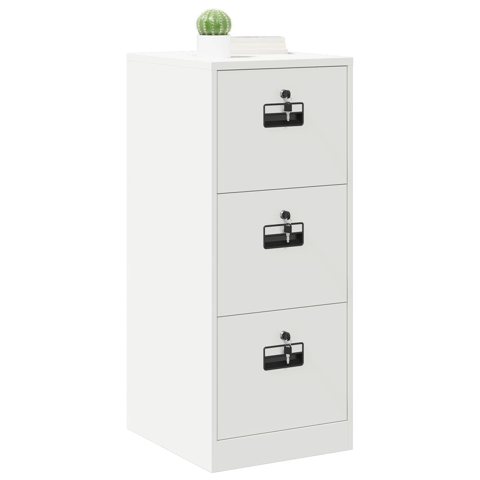 vidaXL Aktenschrank Weiß 44 x 50 x 106,5 cm Kaltgewalzter Stahl