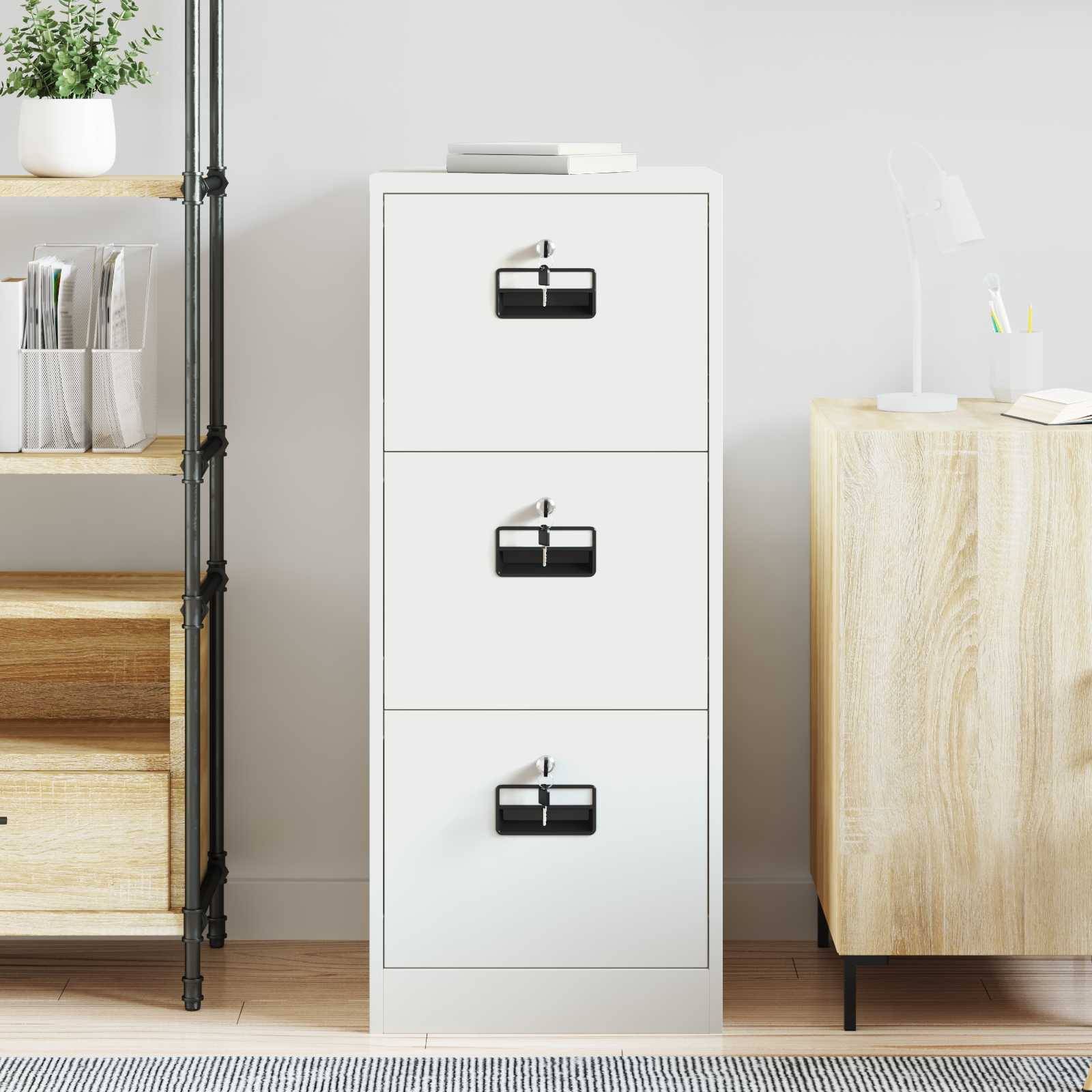vidaXL Aktenschrank Weiß 44 x 50 x 106,5 cm Kaltgewalzter Stahl