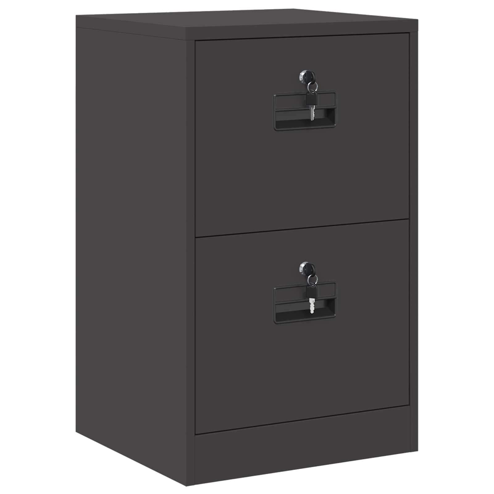 vidaXL Aktenschrank Schwarz 45,5 x 42 x 74,5 cm Kaltgewalzter Stahl