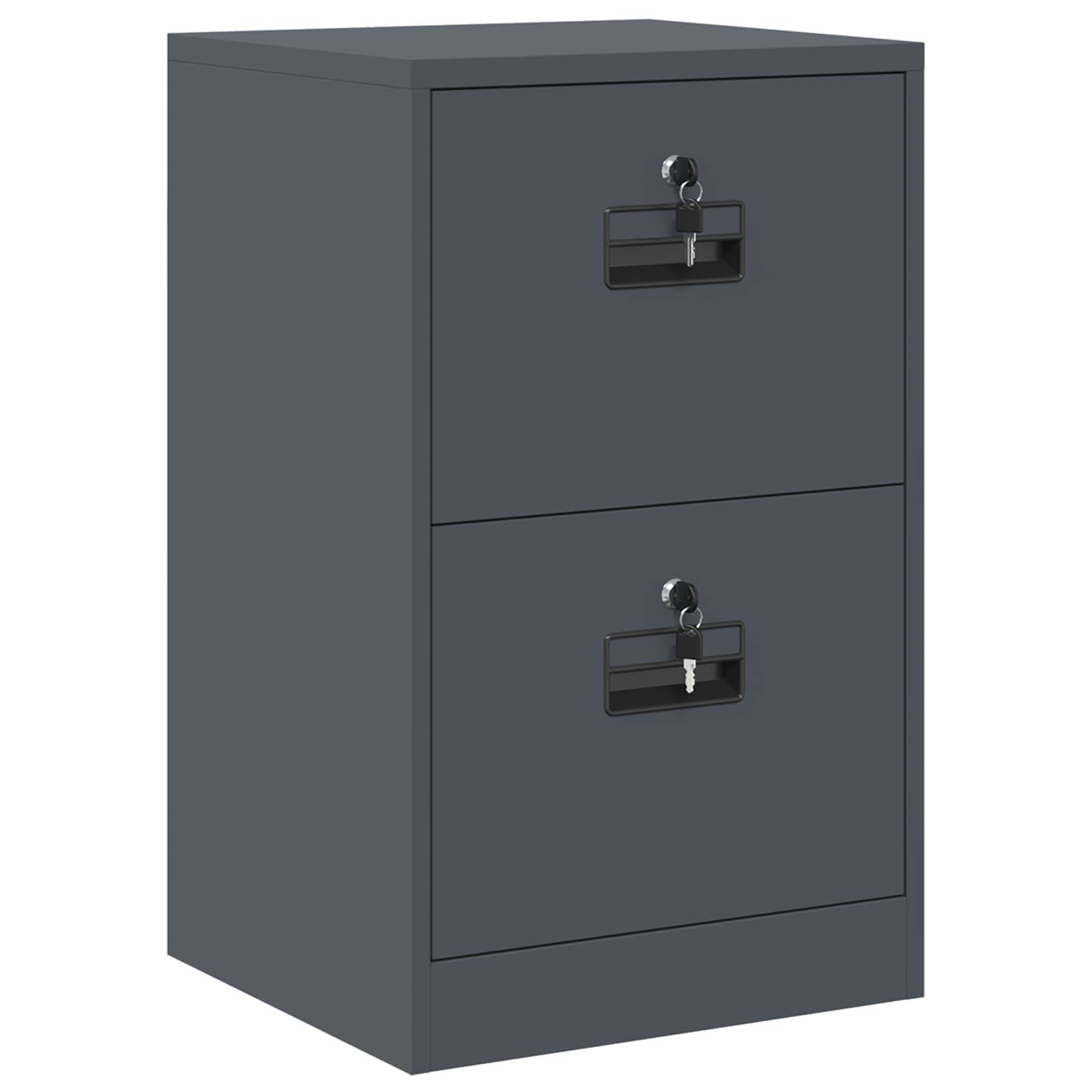 vidaXL Aktenschrank Anthrazit 45,5 x 42 x 74,5 cm Kaltgewalzter Stahl