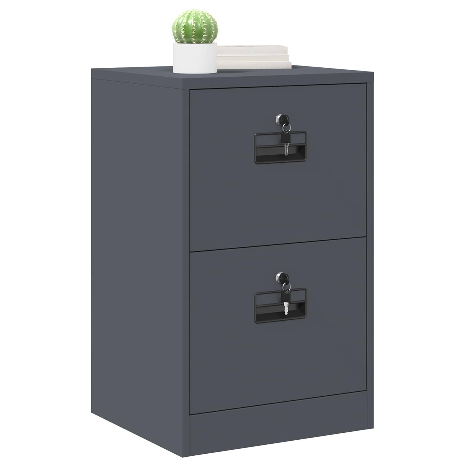 vidaXL Aktenschrank Anthrazit 45,5 x 42 x 74,5 cm Kaltgewalzter Stahl