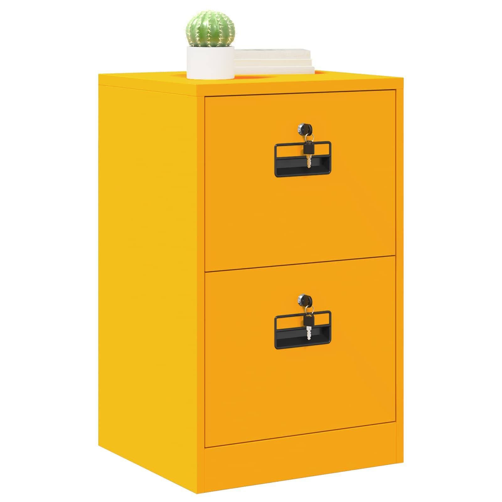 vidaXL Aktenschrank Senfgelb 45,5 x 42 x 74,5 cm Kaltgewalzter Stahl