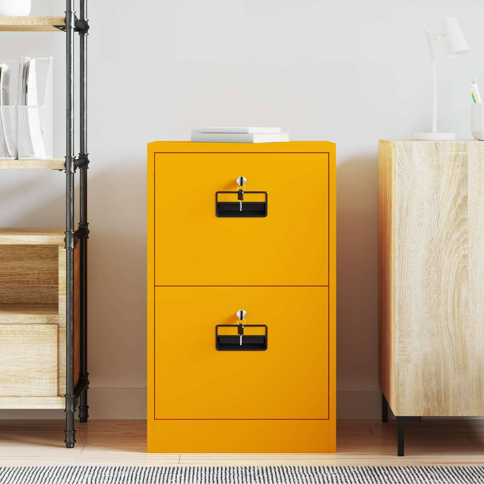 vidaXL Aktenschrank Senfgelb 45,5 x 42 x 74,5 cm Kaltgewalzter Stahl