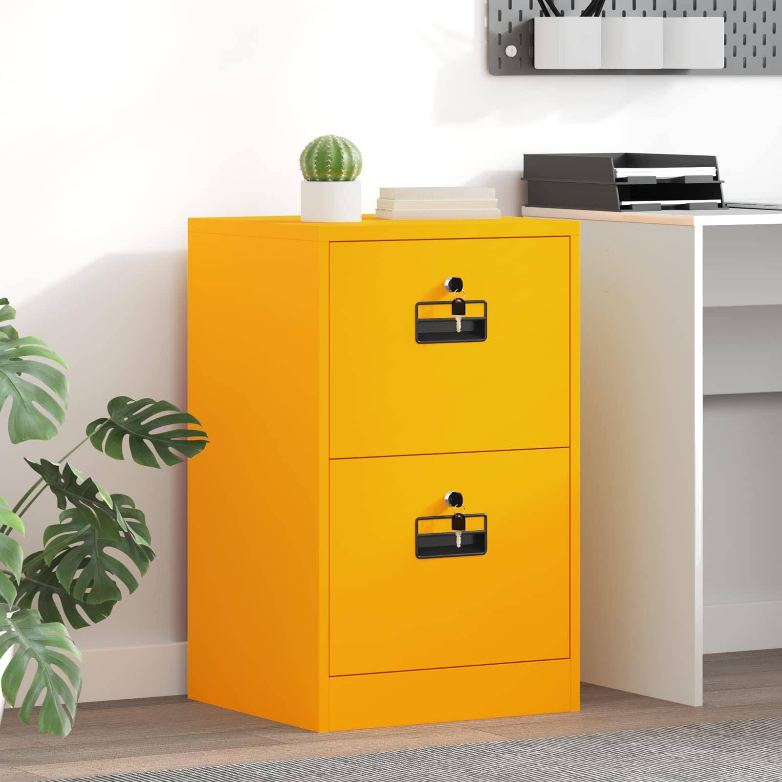 vidaXL Aktenschrank Senfgelb 45,5 x 42 x 74,5 cm Kaltgewalzter Stahl