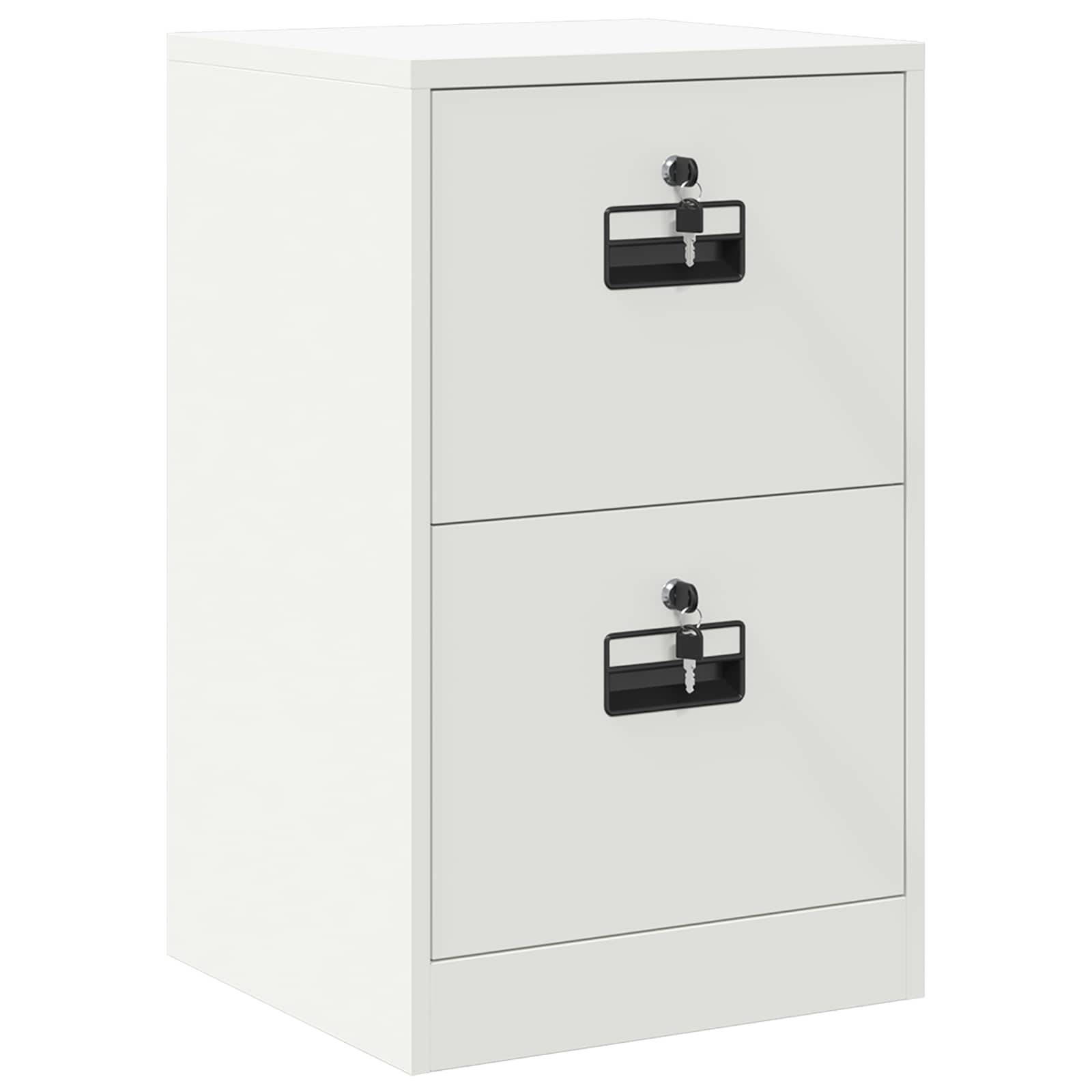 vidaXL Aktenschrank Weiß 45,5 x 42 x 74,5 cm Kaltgewalzter Stahl