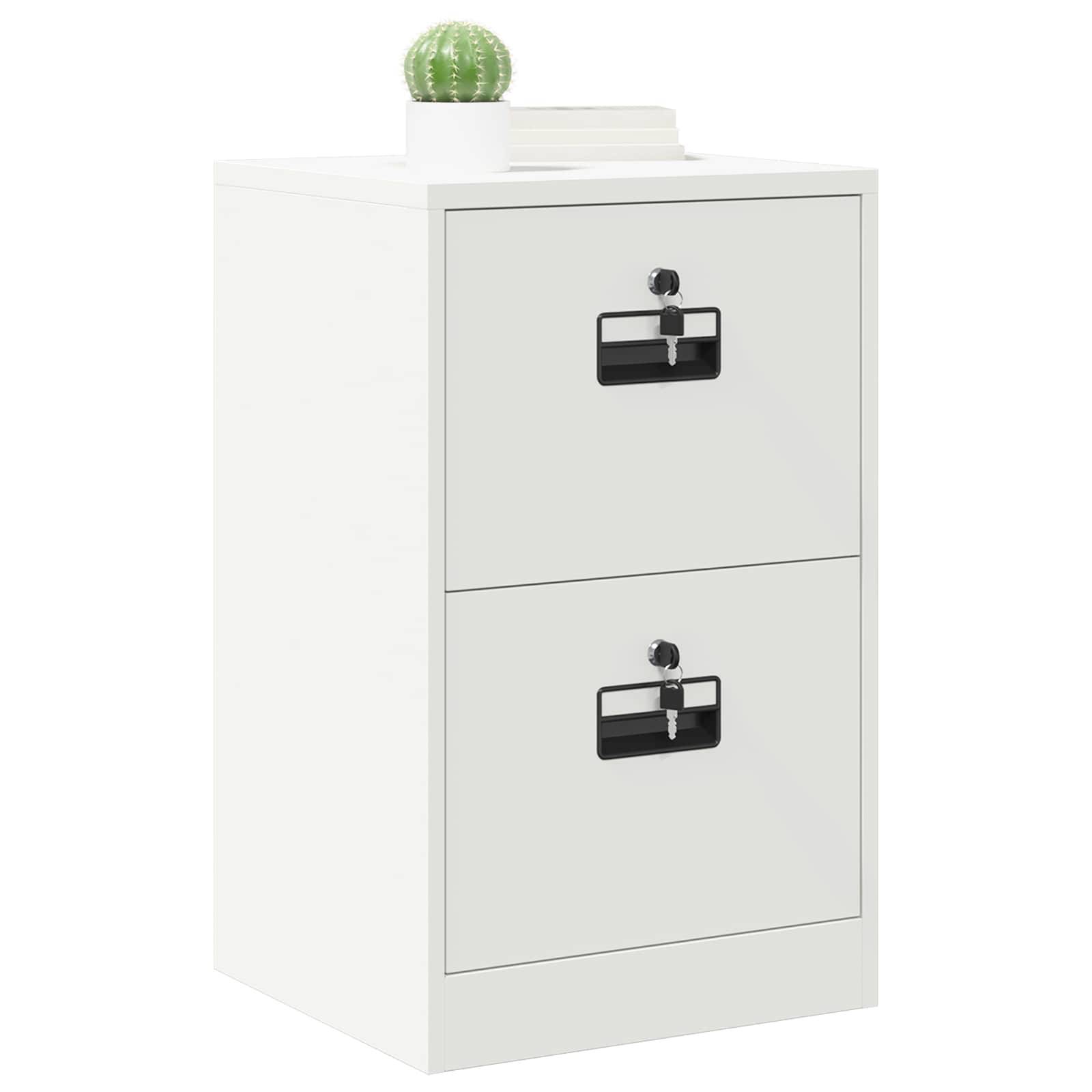 vidaXL Aktenschrank Weiß 45,5 x 42 x 74,5 cm Kaltgewalzter Stahl