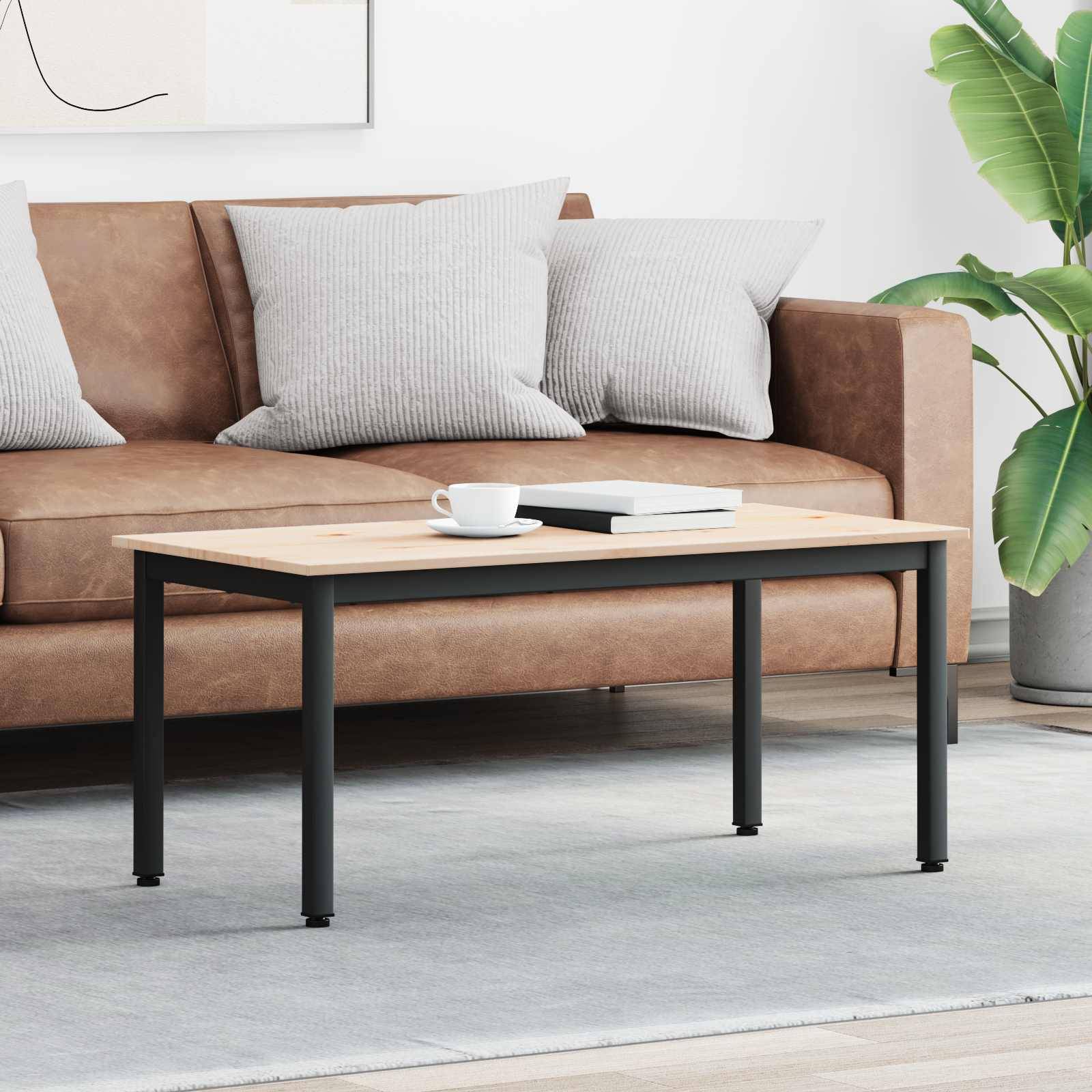 vidaXL Couchtisch Natur 100 x 50 x 45 cm Massives Kiefernholz