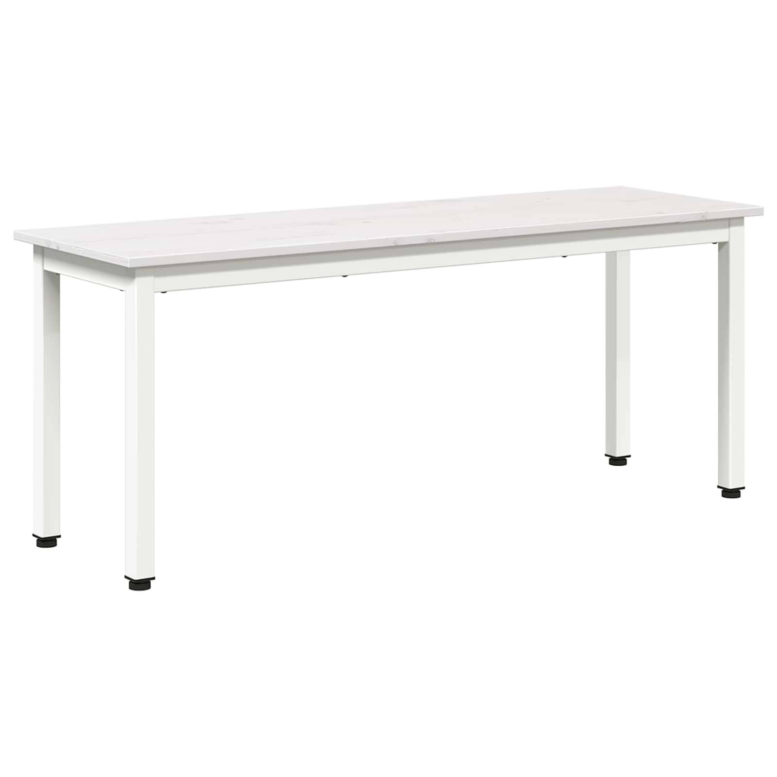 vidaXL Bank Weiß 110 x 35 x 45 cm Massives Kiefernholz