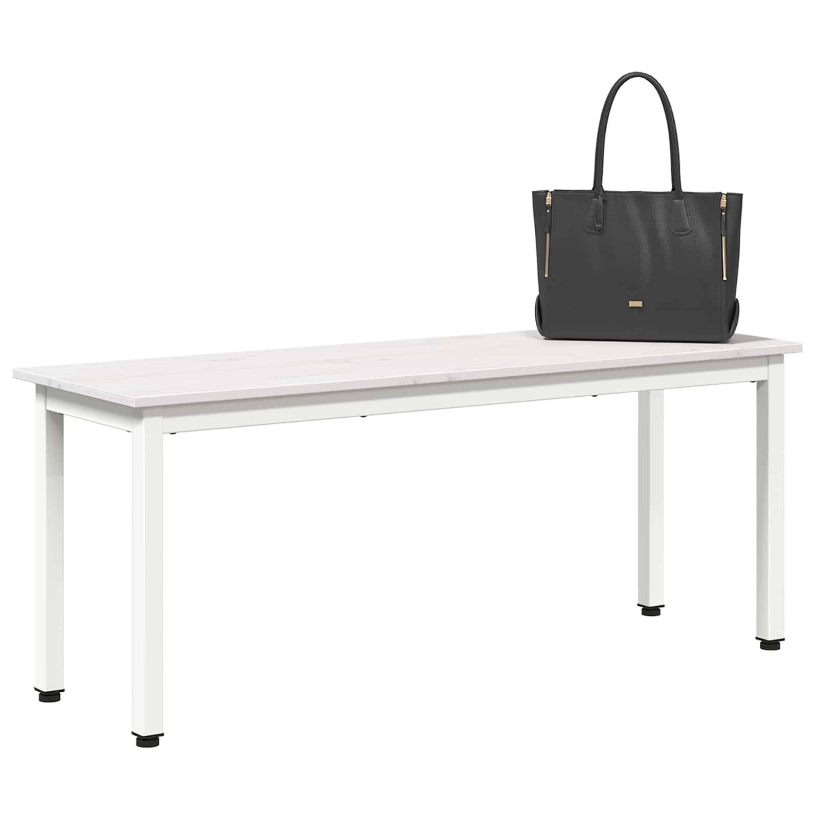 vidaXL Bank Weiß 110 x 35 x 45 cm Massives Kiefernholz