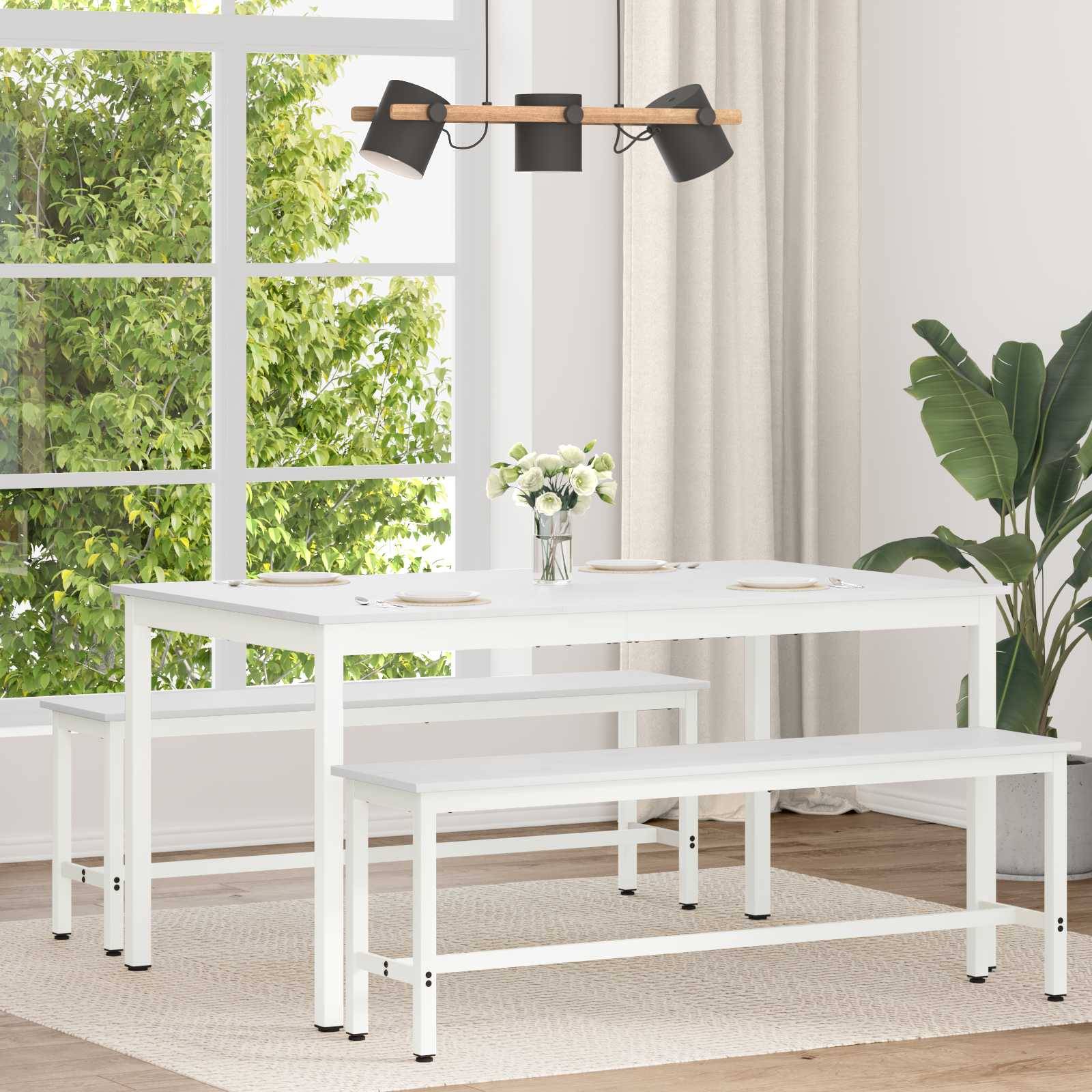 vidaXL Esstisch Weiß 150 x 90 x 75 cm Massives Kiefernholz