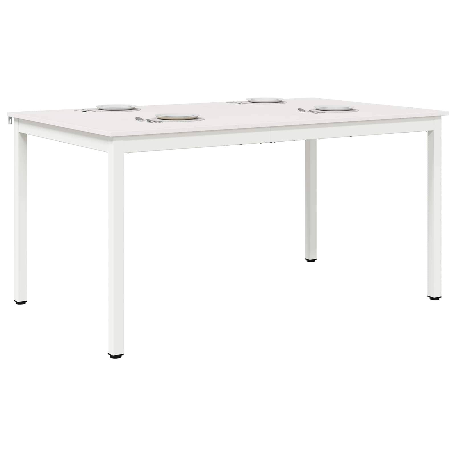 vidaXL Esstisch Weiß 150 x 90 x 75 cm Massives Kiefernholz