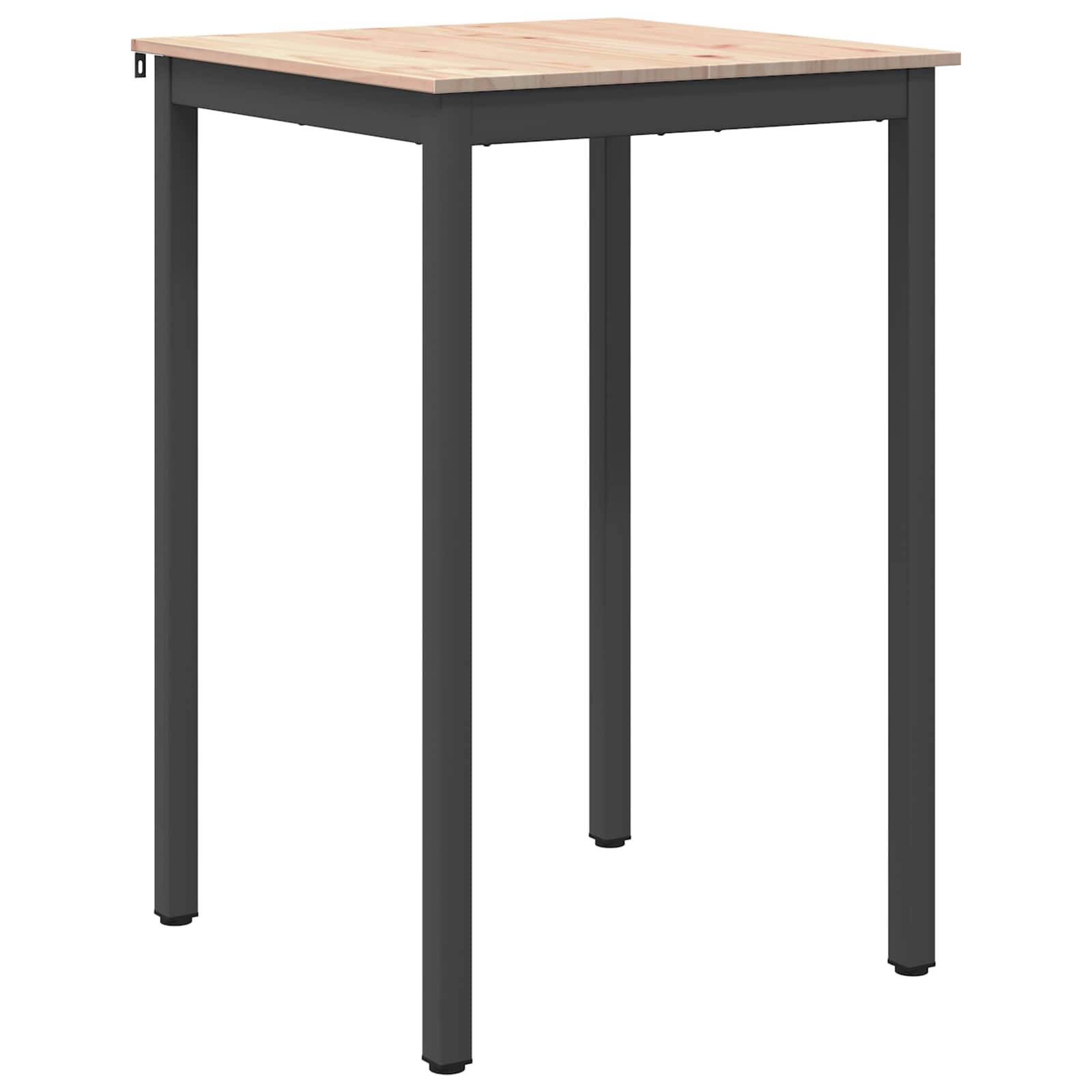 vidaXL Bartisch Natur 70 x 70 x 105 cm Massives Kiefernholz