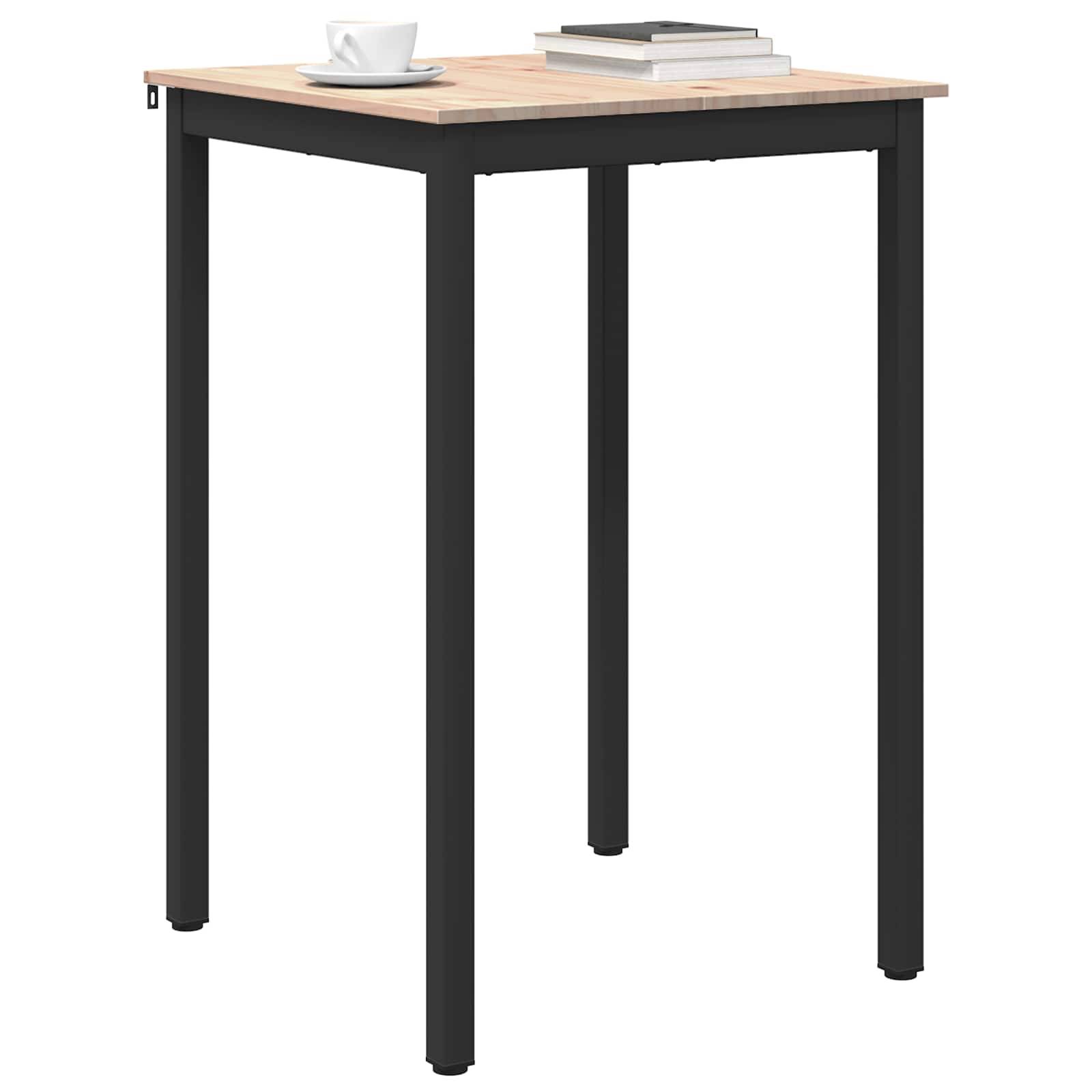 vidaXL Bartisch Natur 70 x 70 x 105 cm Massives Kiefernholz