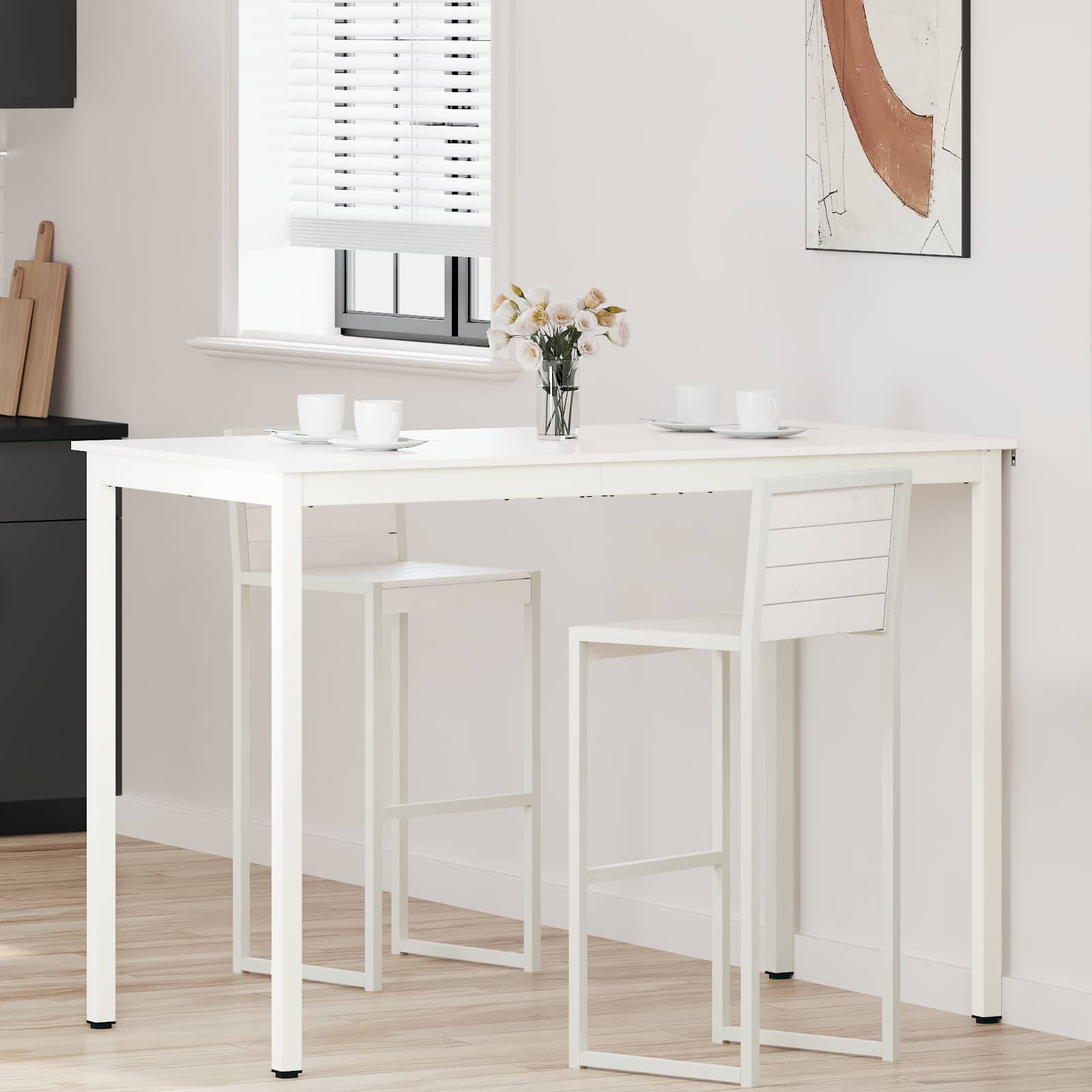 vidaXL Bartisch Weiß 150 x 80 x 105 cm Massives Kiefernholz