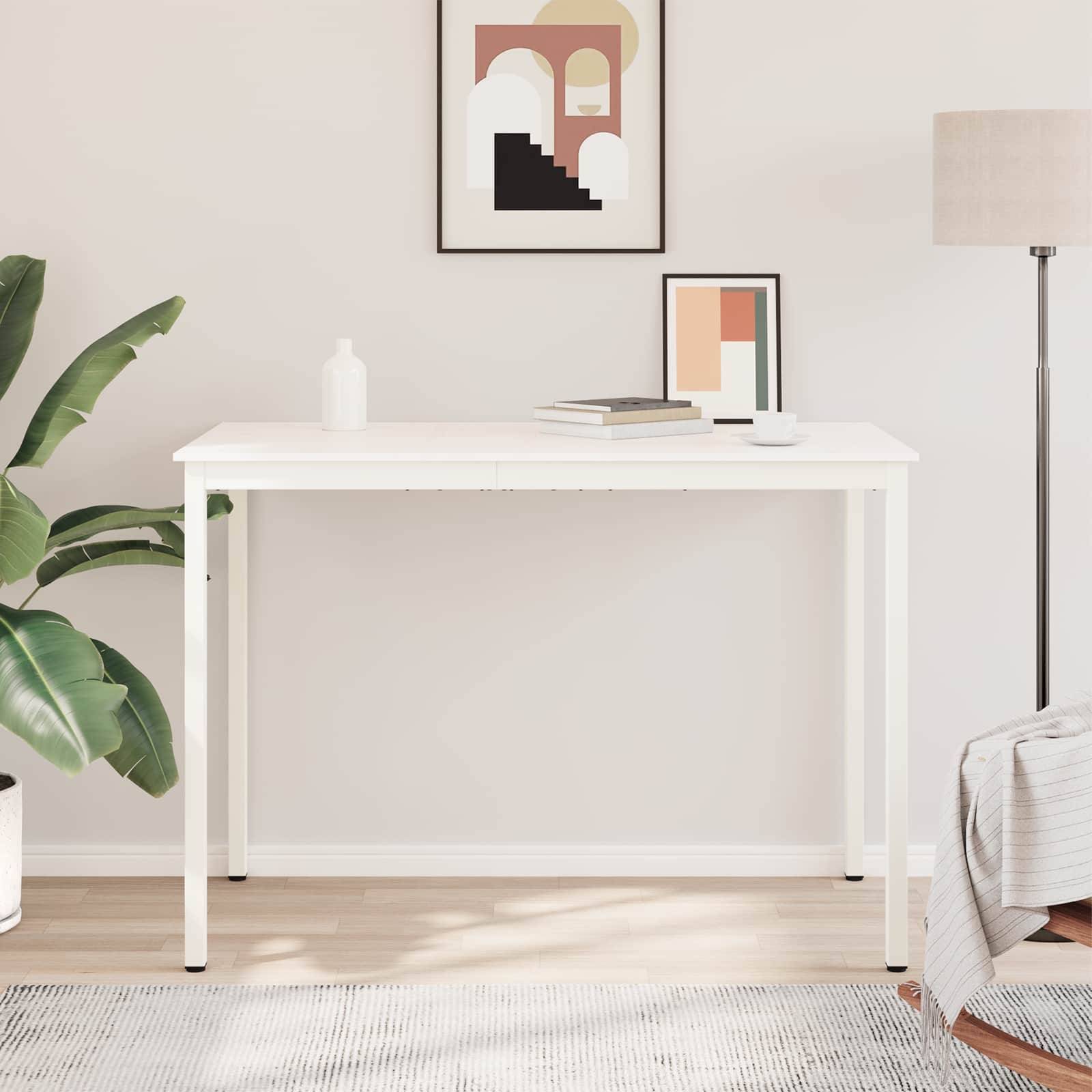 vidaXL Bartisch Weiß 110 x 55 x 105 cm Massives Kiefernholz