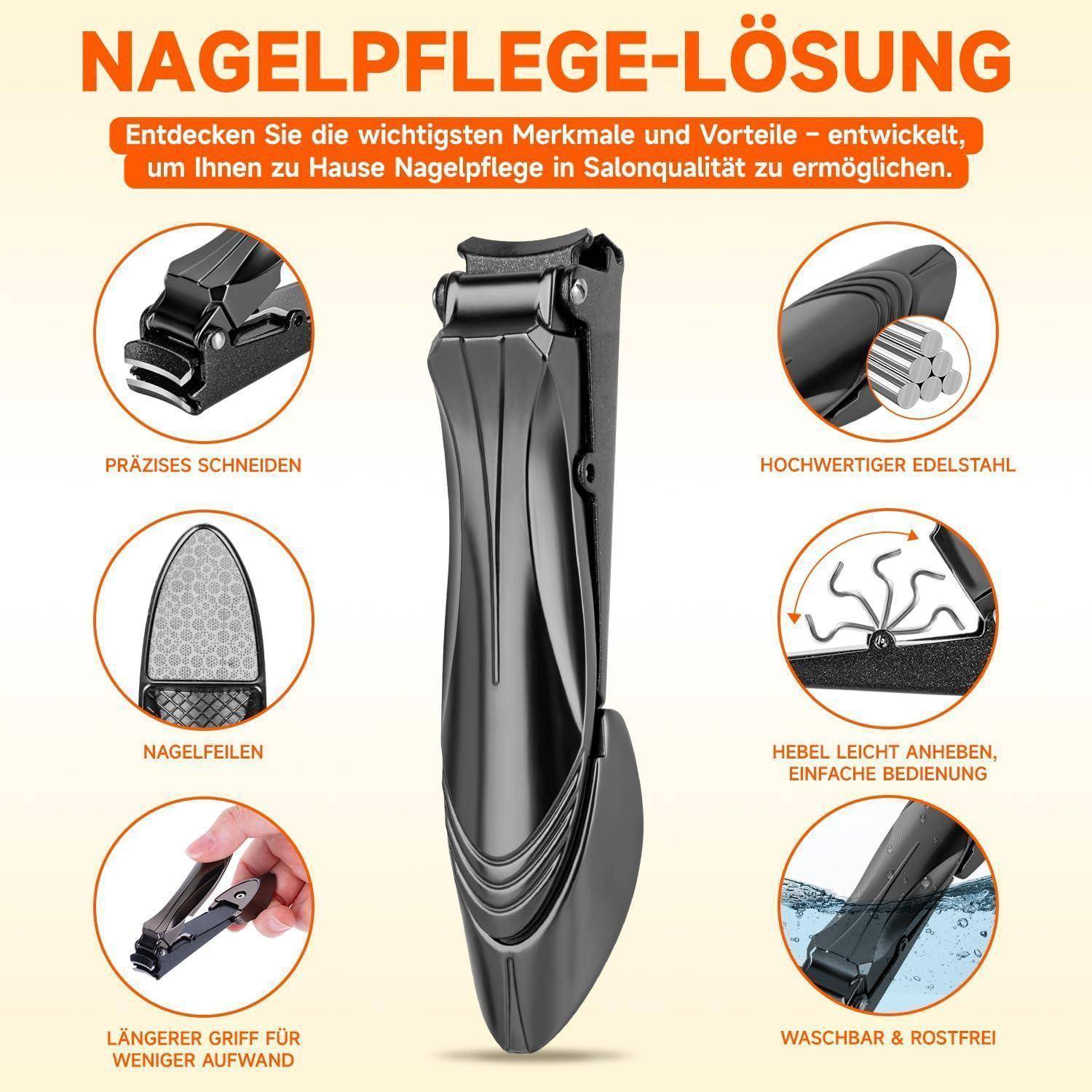 Nagelknipser für Männer mit Auffangbehälter für Nägel und Fußnägel