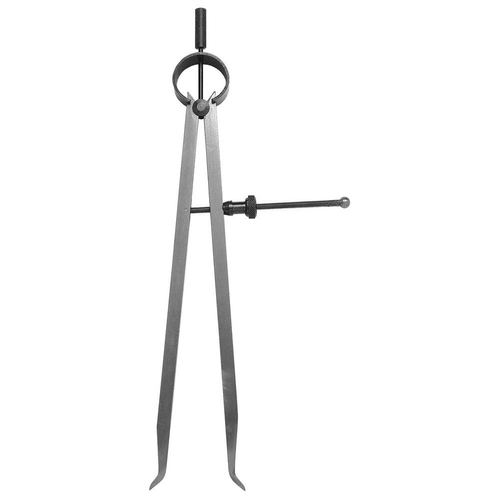 Ein Metallzirkel mit verstellbaren Beinen, der zum Zeichnen von Kreisen und Bögen in technischen Zeichnungen oder in der Geometrie verwendet wird.