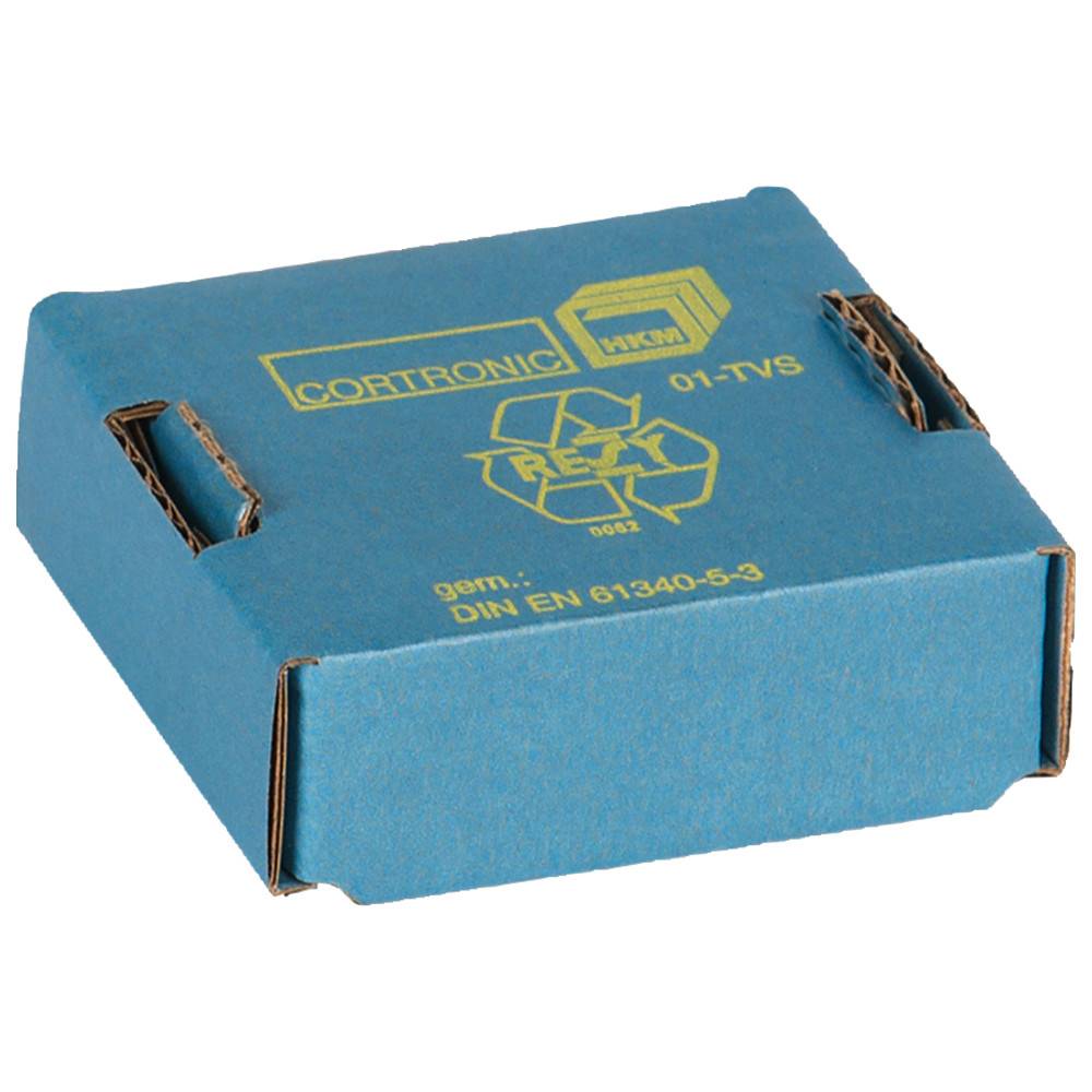 Eine kleine blaue Pappschachtel mit der Aufschrift 