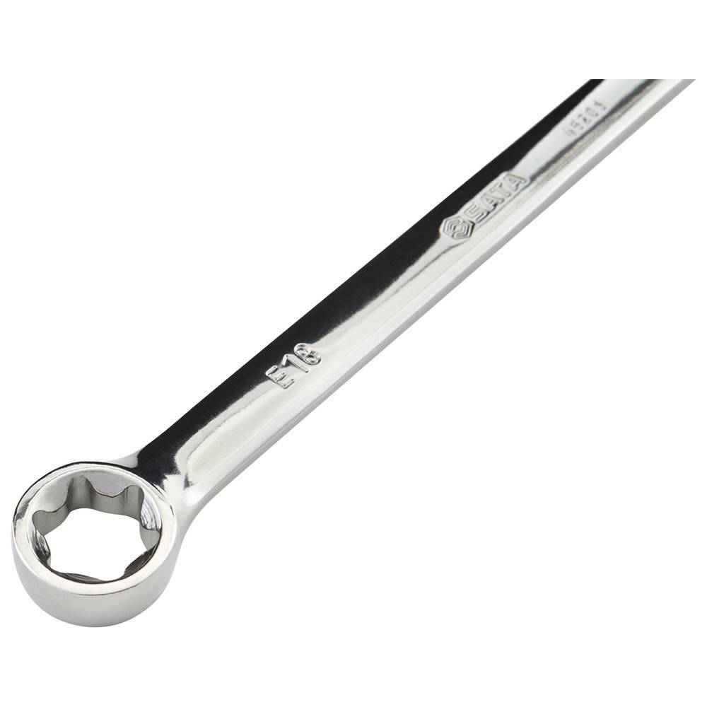 Ein glänzender Metallschlüssel mit einem sternförmigen Kopf und eingravierter Größenmarkierung '8' und 'ASA'.