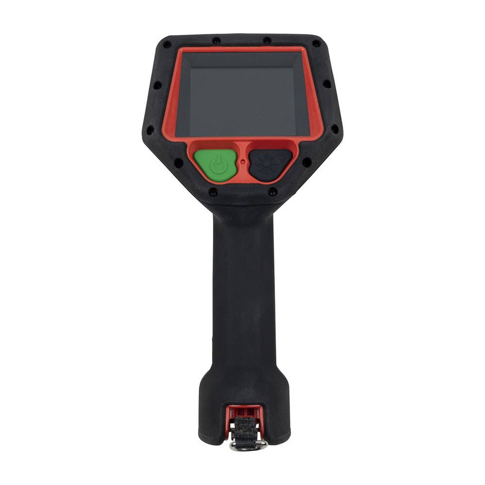 Dieses Bild zeigt ein tragbares digitales Gerät mit einem Bildschirm und zwei Tasten, eine grün und eine rot, das für Inspektions- oder Diagnosezwecke entwickelt wurde.