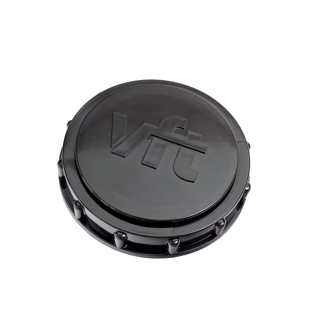 Ein schwarzes, kreisförmiges Objekt mit der Aufschrift 