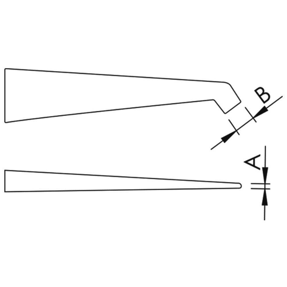 Diagramm mit zwei konischen Werkzeugen, deren Abmessungen mit 'A' und 'B' beschriftet sind.