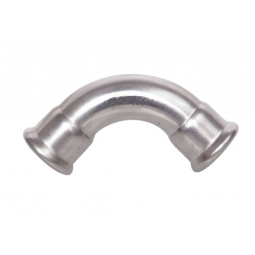Edelstahl-Rohrbogen, U-förmig, verwendet für Sanitärinstallationen oder Flüssigkeitstransport.