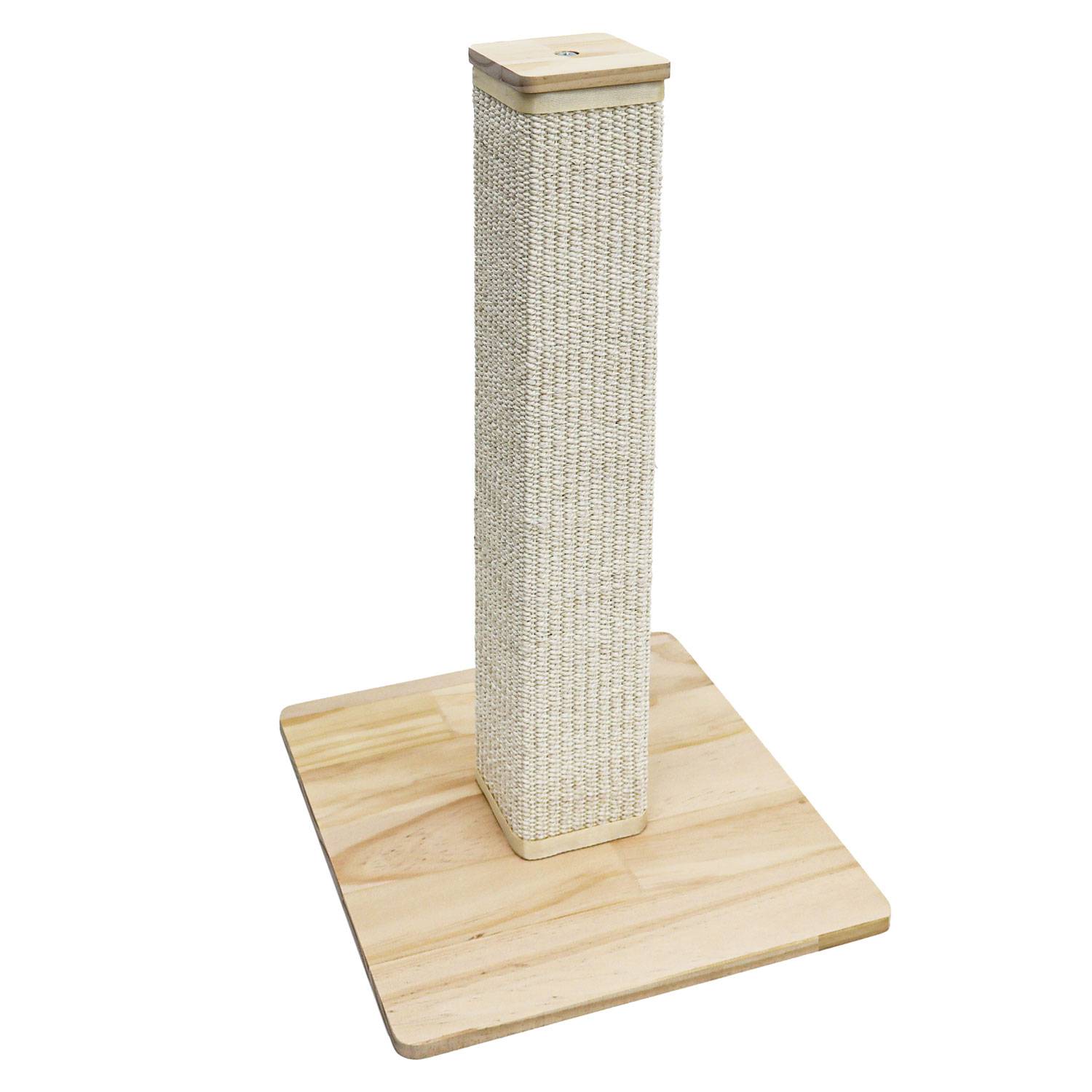 62cm Eckige Sisal Kratzsäule für Katzen mit Bambus Bodenplatte - Kratzbaum Klein