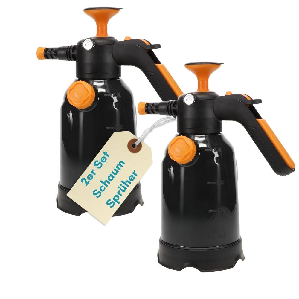 2er Set Schaumsprüher Auto 2in1 Drucksprüher 2 L Schaumpistole Autowäsche Schaumkanone Vorreiniger Auto Sprühflasche Pumpflasche Pumpsprüher Foam