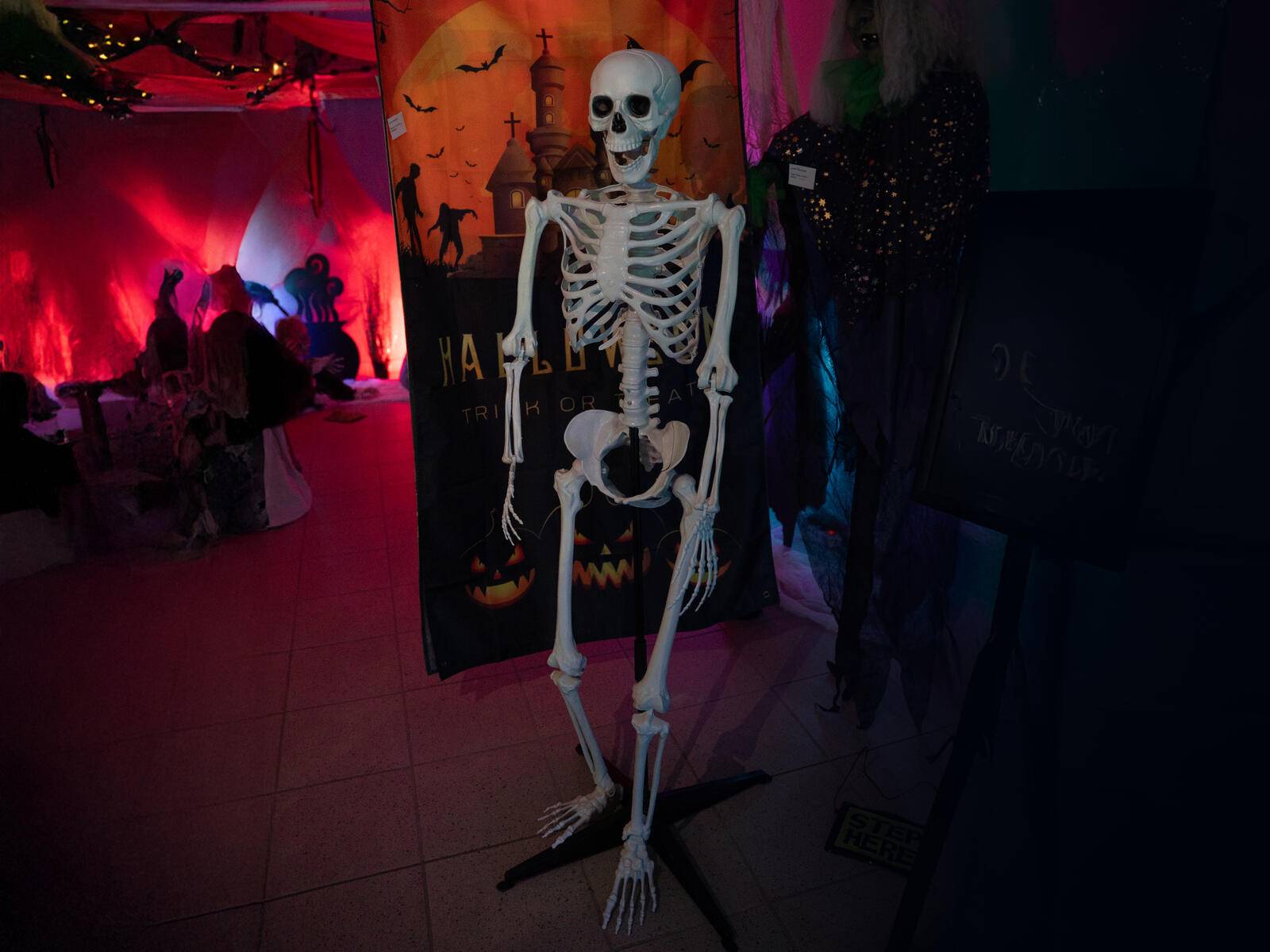 EUROPALMS Halloween Skelett, stehend, 150 cm