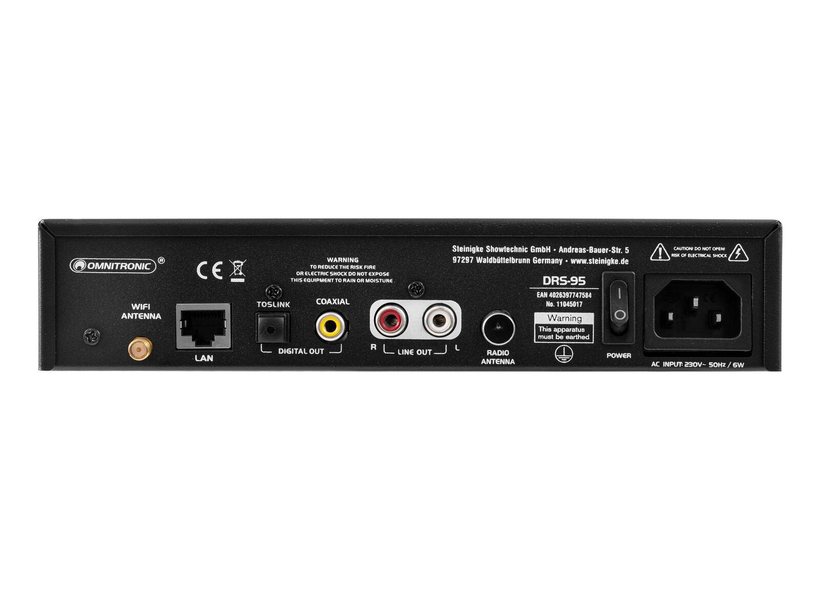 OMNITRONIC DRS-95 Internetradio mit DAB+ und Bluetooth