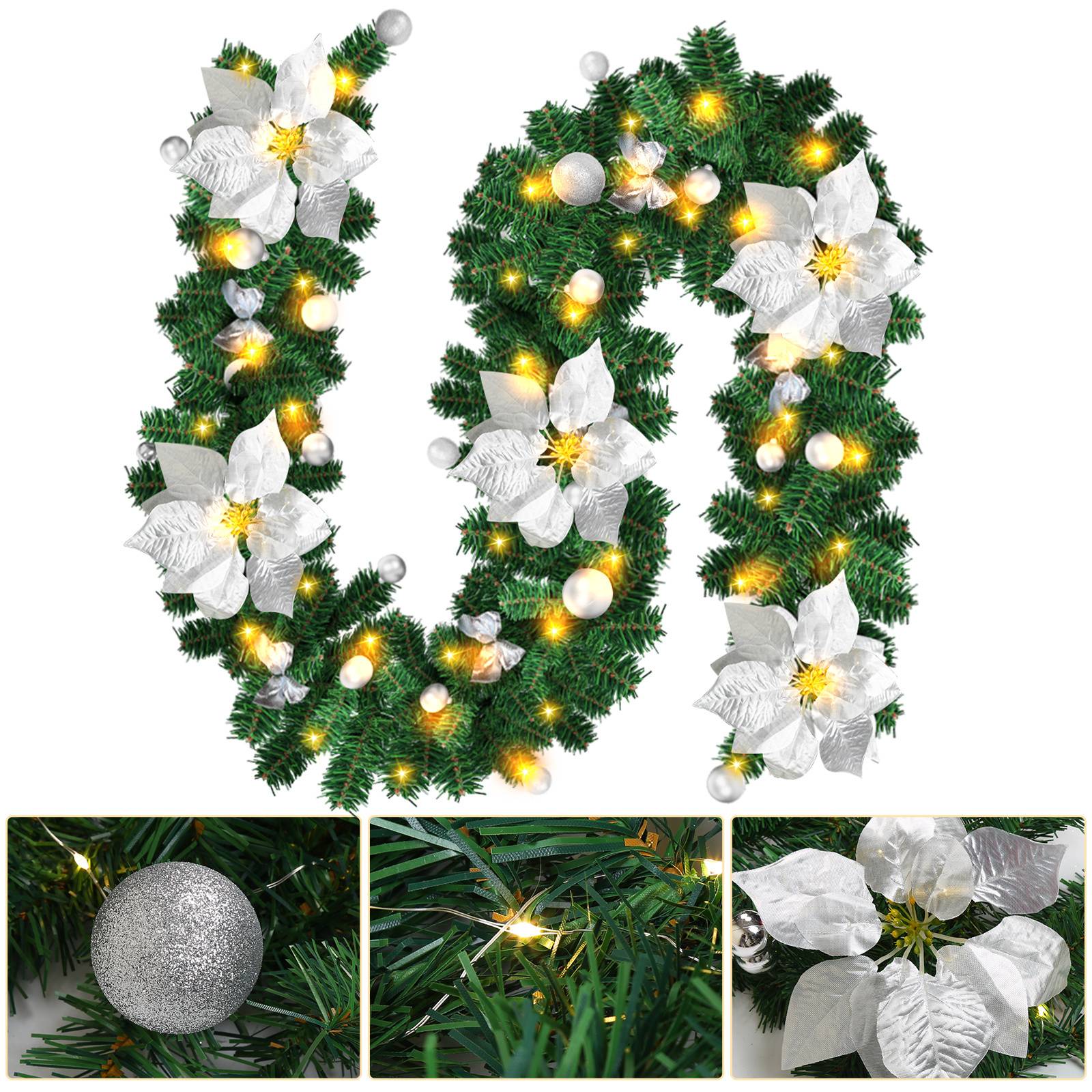 Weihnachtsgirlande langlebige und vielseitige Weihnachtsdekoration Weihnachten Deko Silver